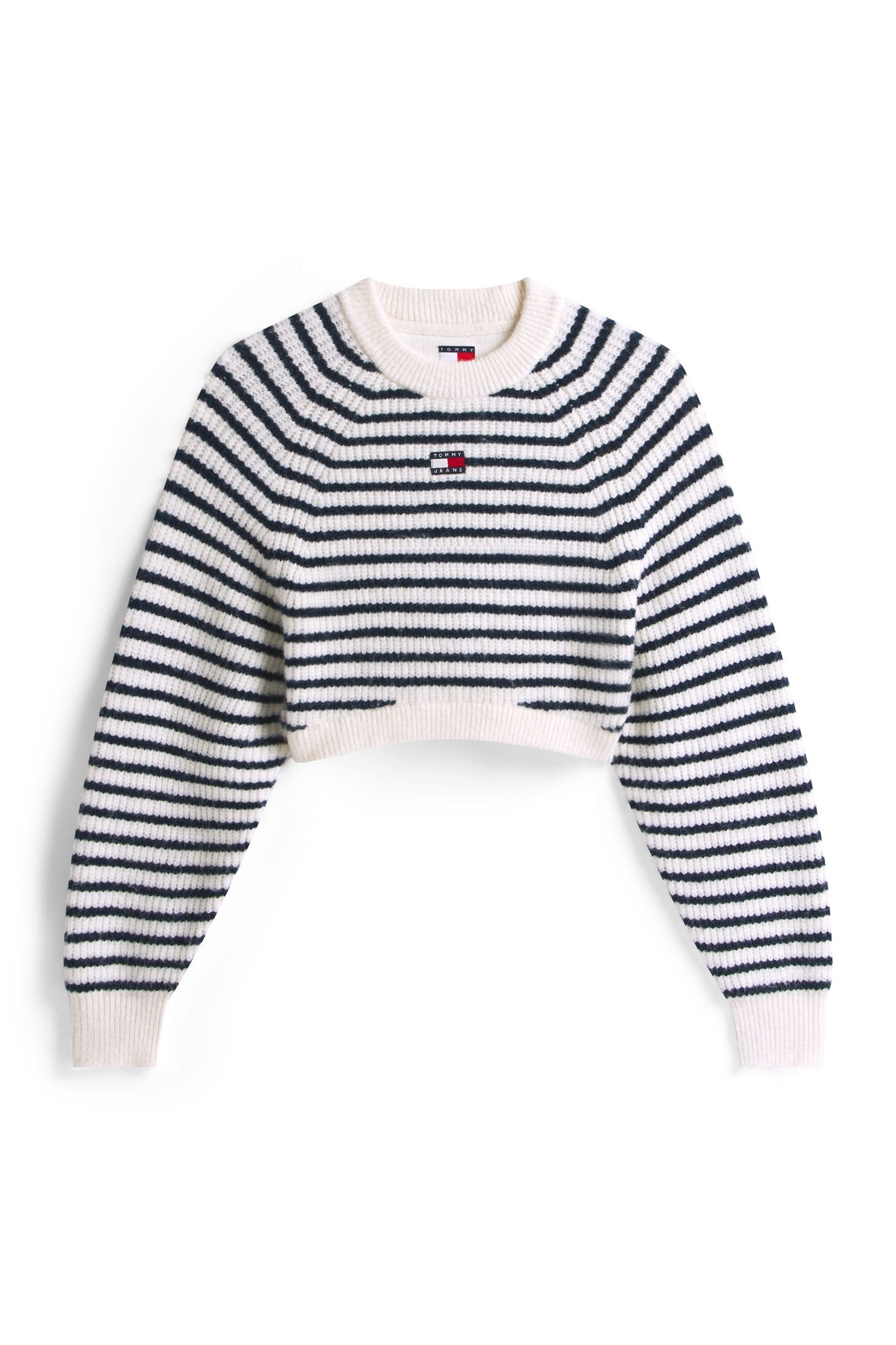 TJW CROP BADGE SWEATER ANCIENT WHITE/STRIPE 4