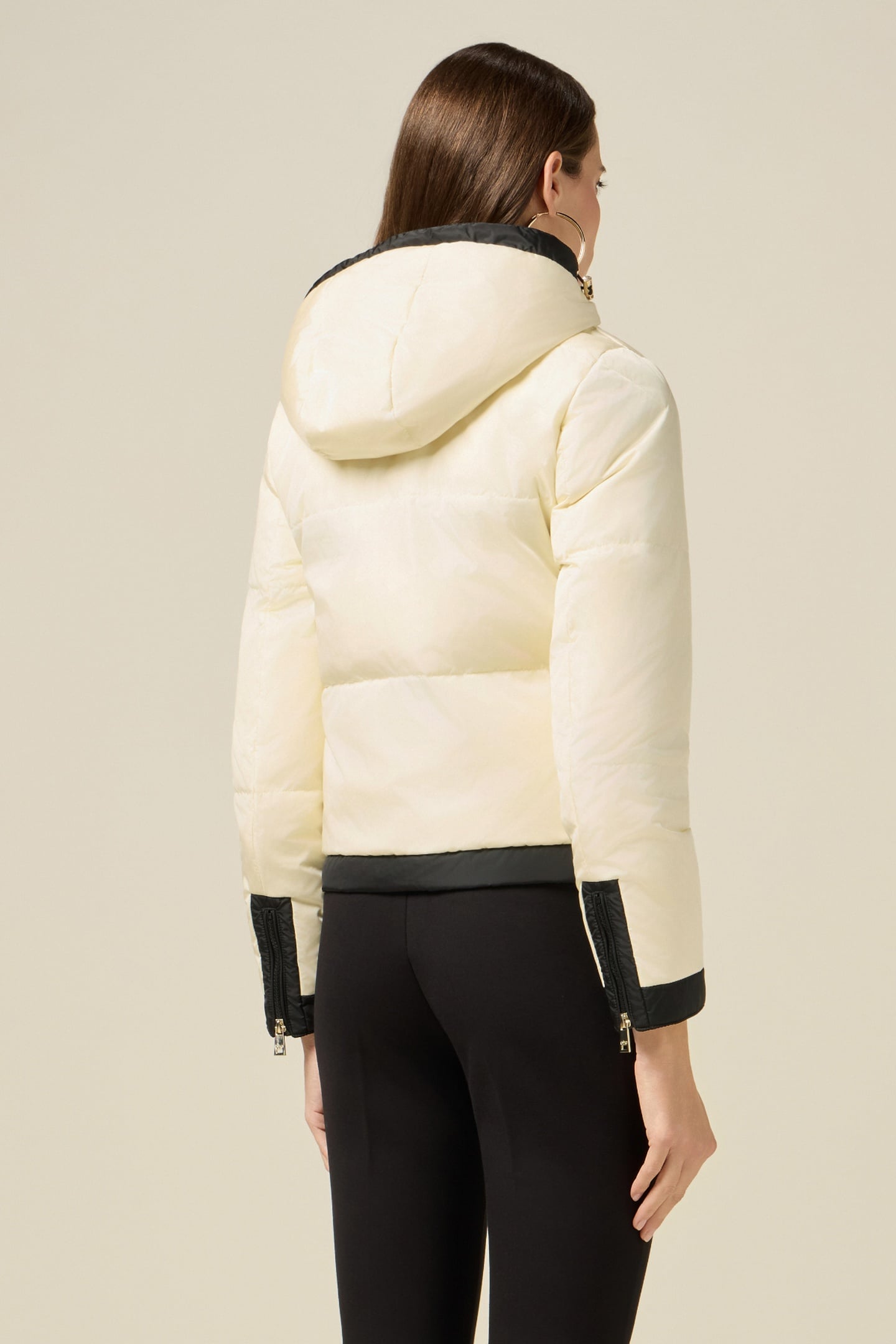 BICOLOR DOWN JACKET IN REAL DOWN WHITE 2