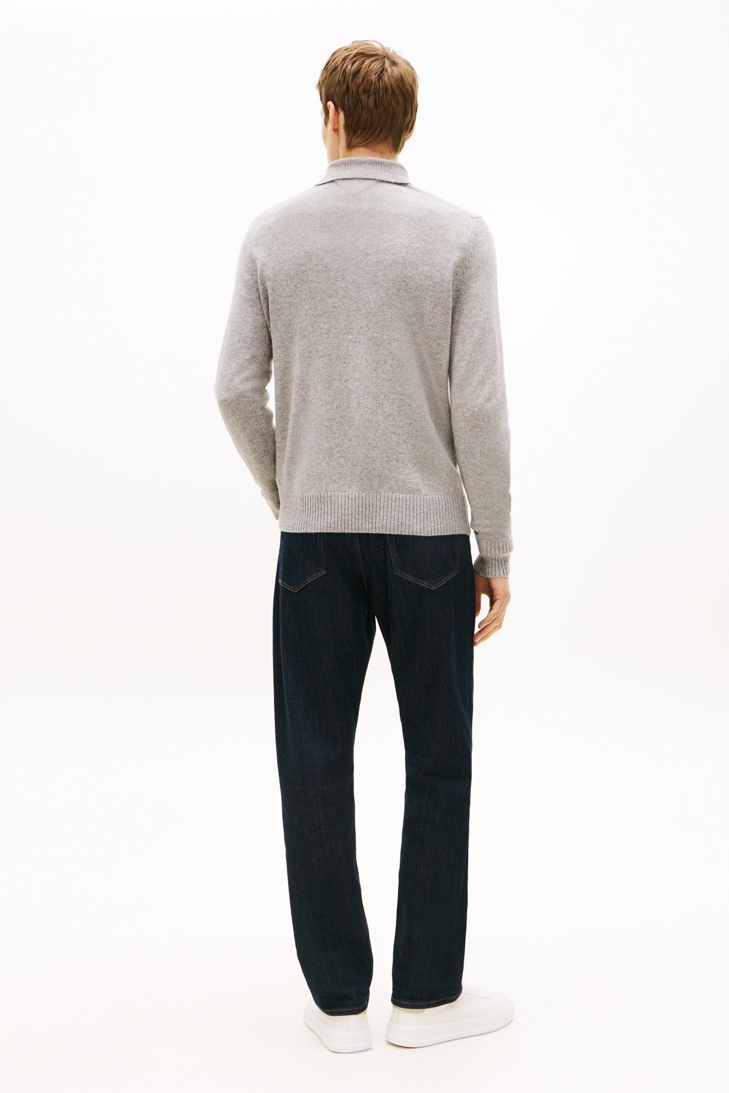 LAMBSWOOL ZIP POLO LIGHT GREY HEATHER 3