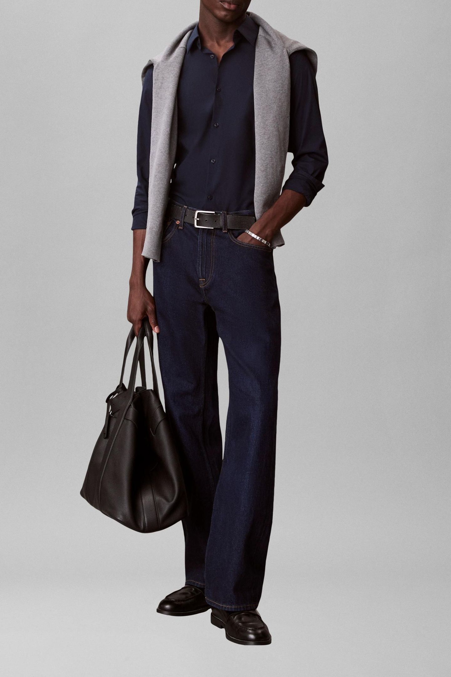 LS SOLID STRETCH SHIRT DARK SAPPHIRE 3
