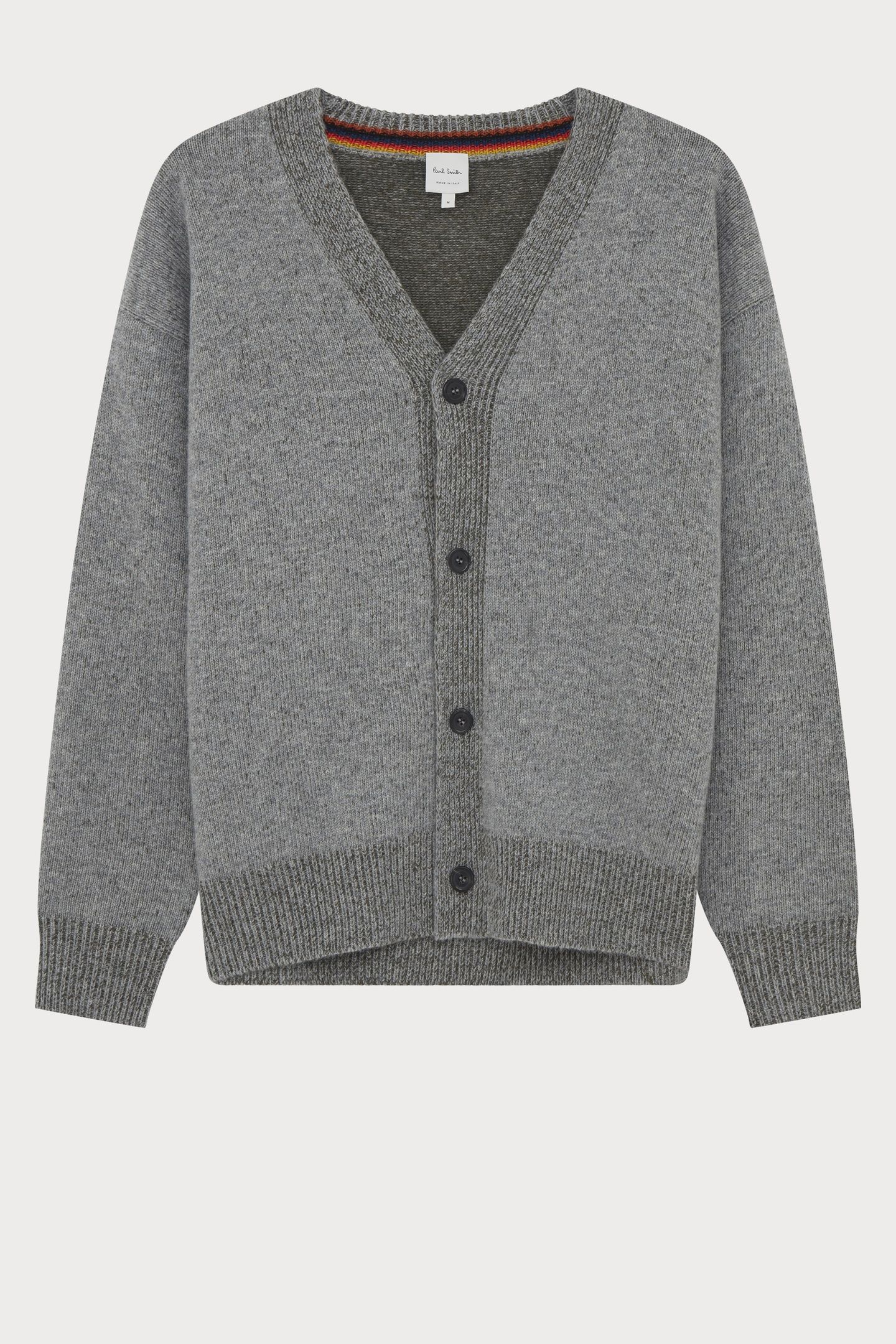 MENS CARDIGAN BUTTON THRU GREY MELANGE 6