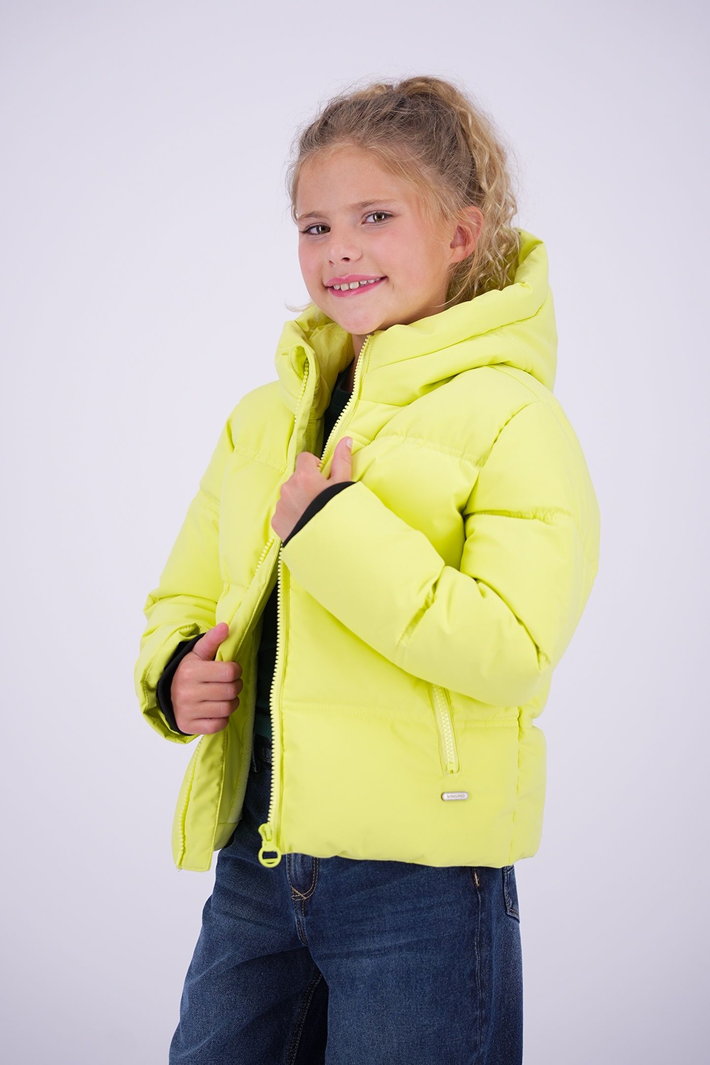 GIRLS TIZIA JACKET OUTDOOR FADED LIME 1