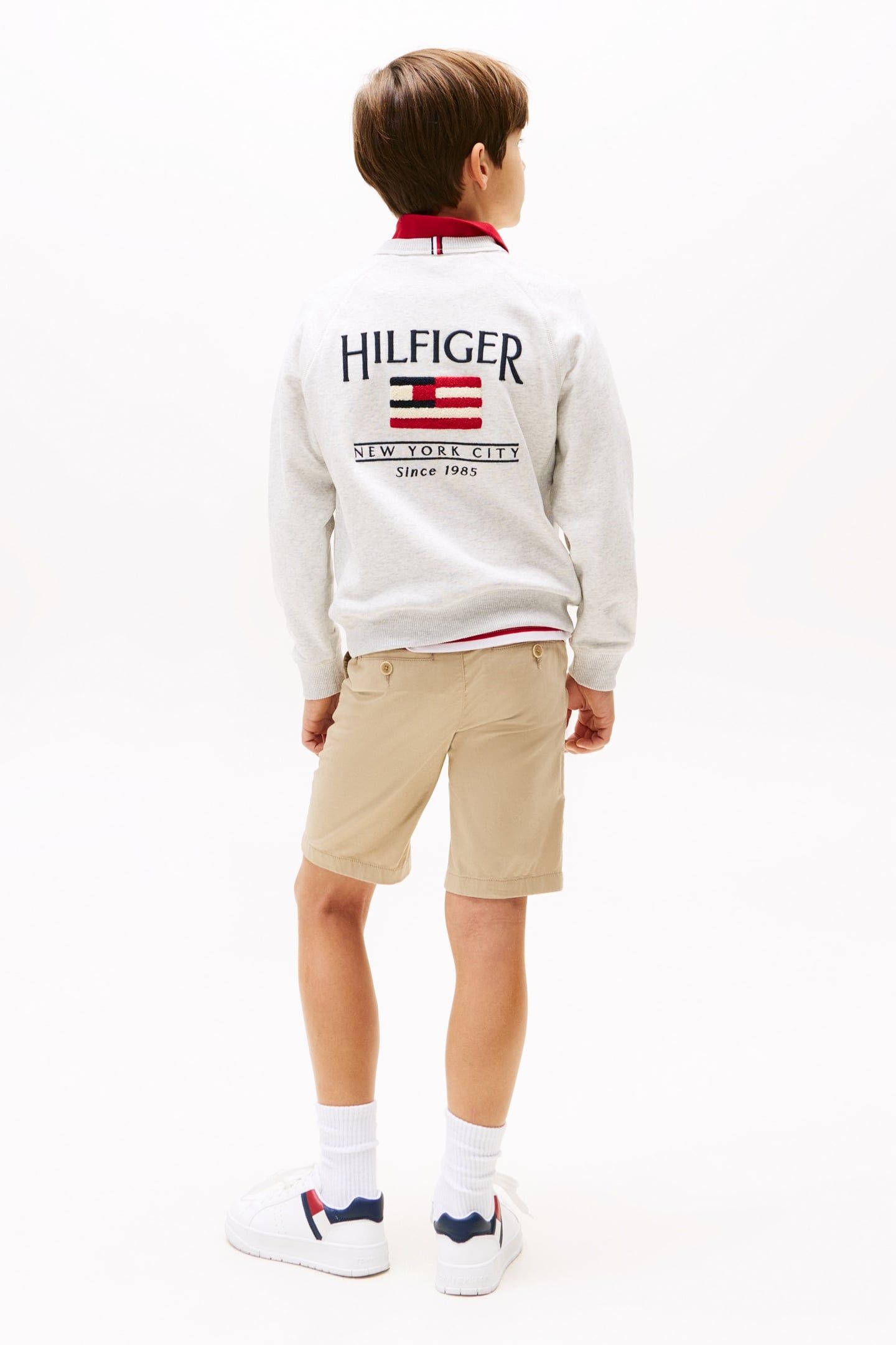 BOYS HILFIGER FLAG RELAXED SWEATSHIRT SNOW WHITE HEATHER 2