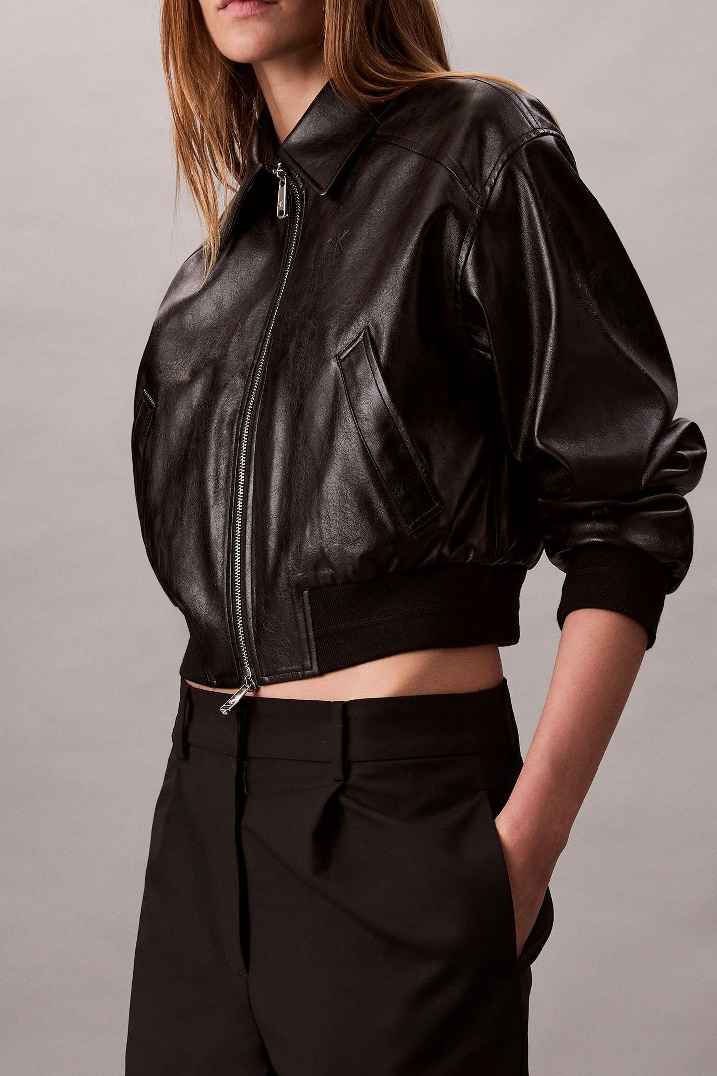 CROPPED CRINKLE JACKET BLACK 5