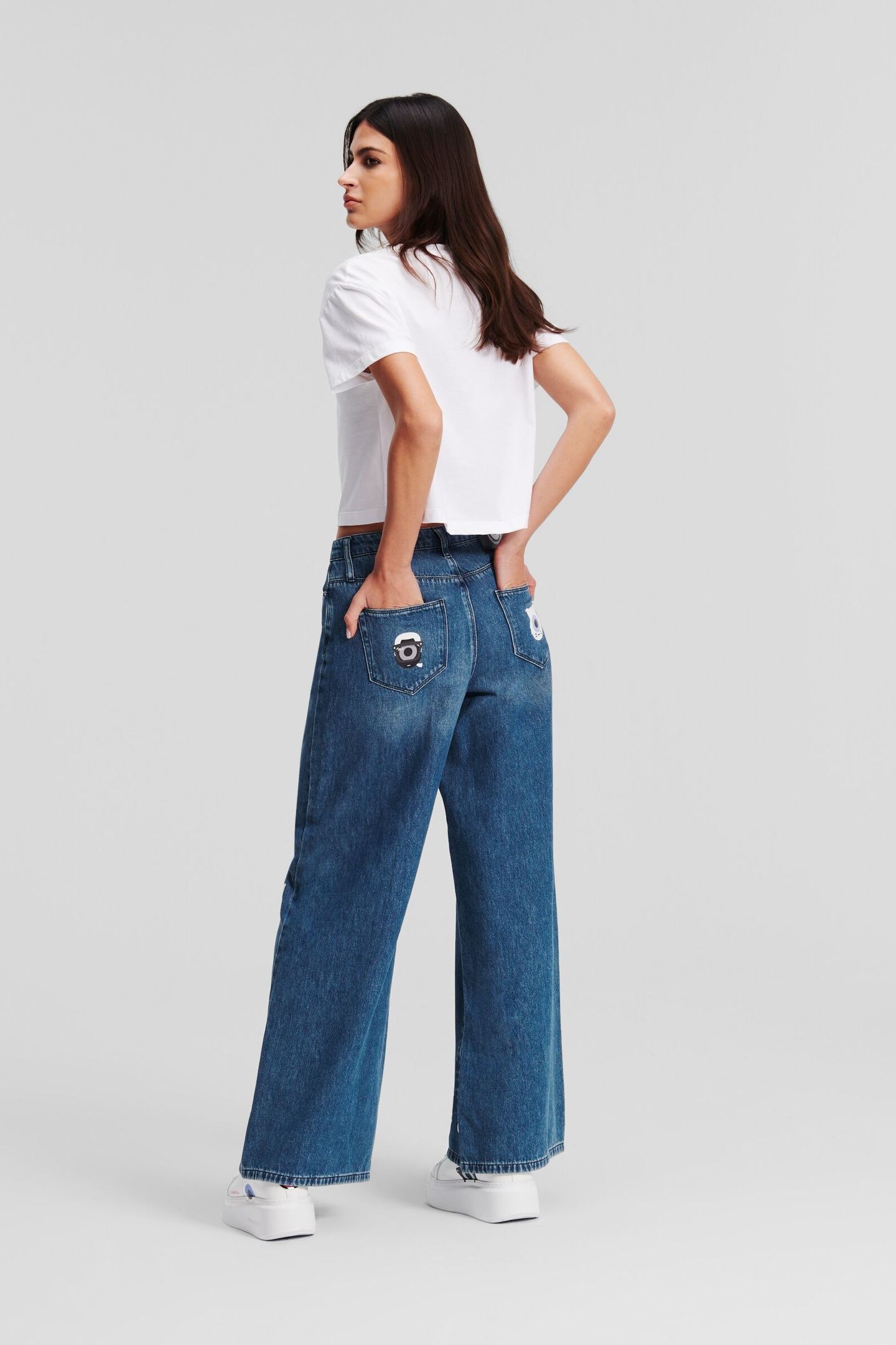 KLXDD PRINTED DENIM PANTS MID BLUE DENIM 3