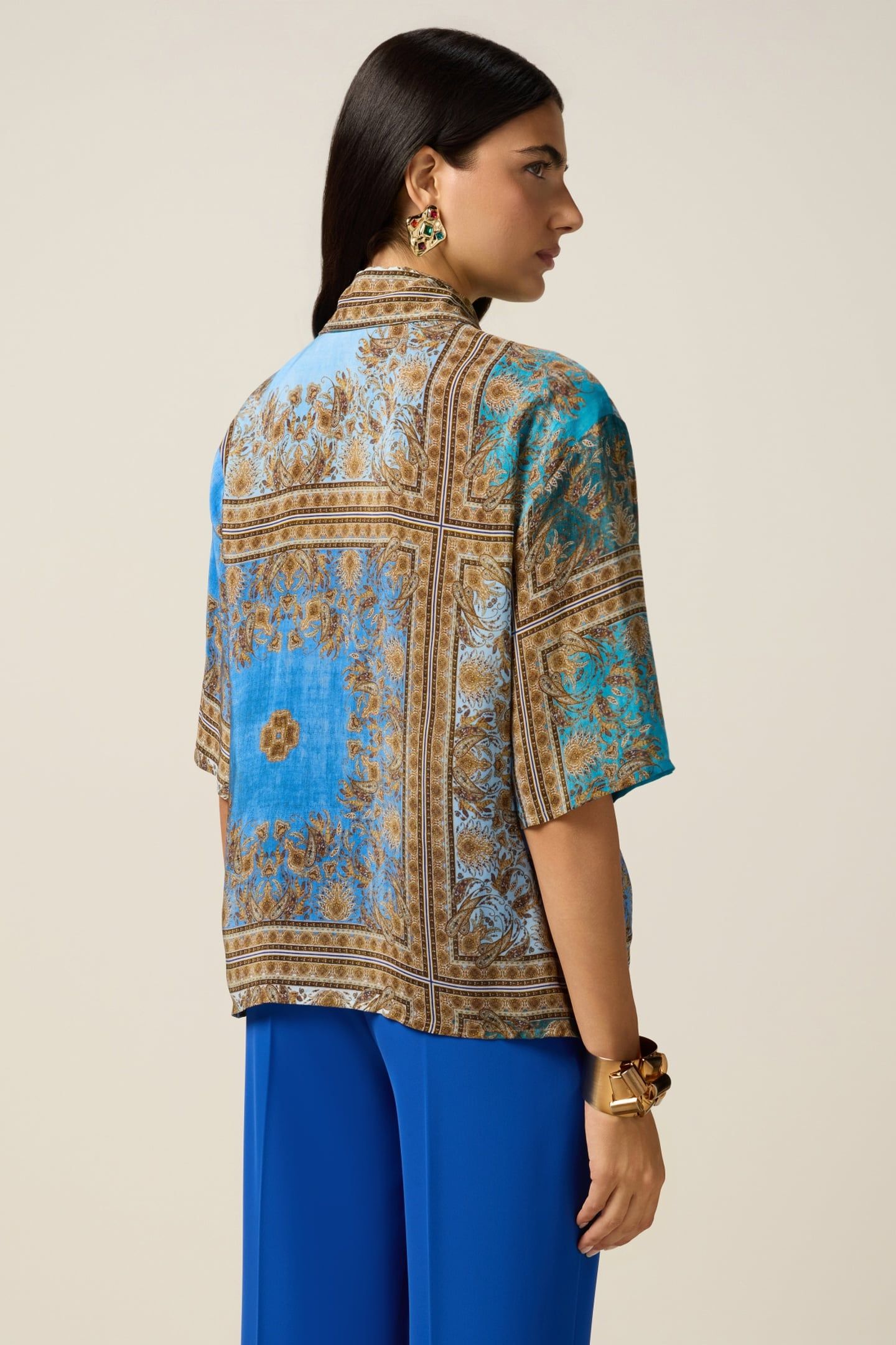 PATTERNED VISCOSE SHIRT LIGHT BLUE 2