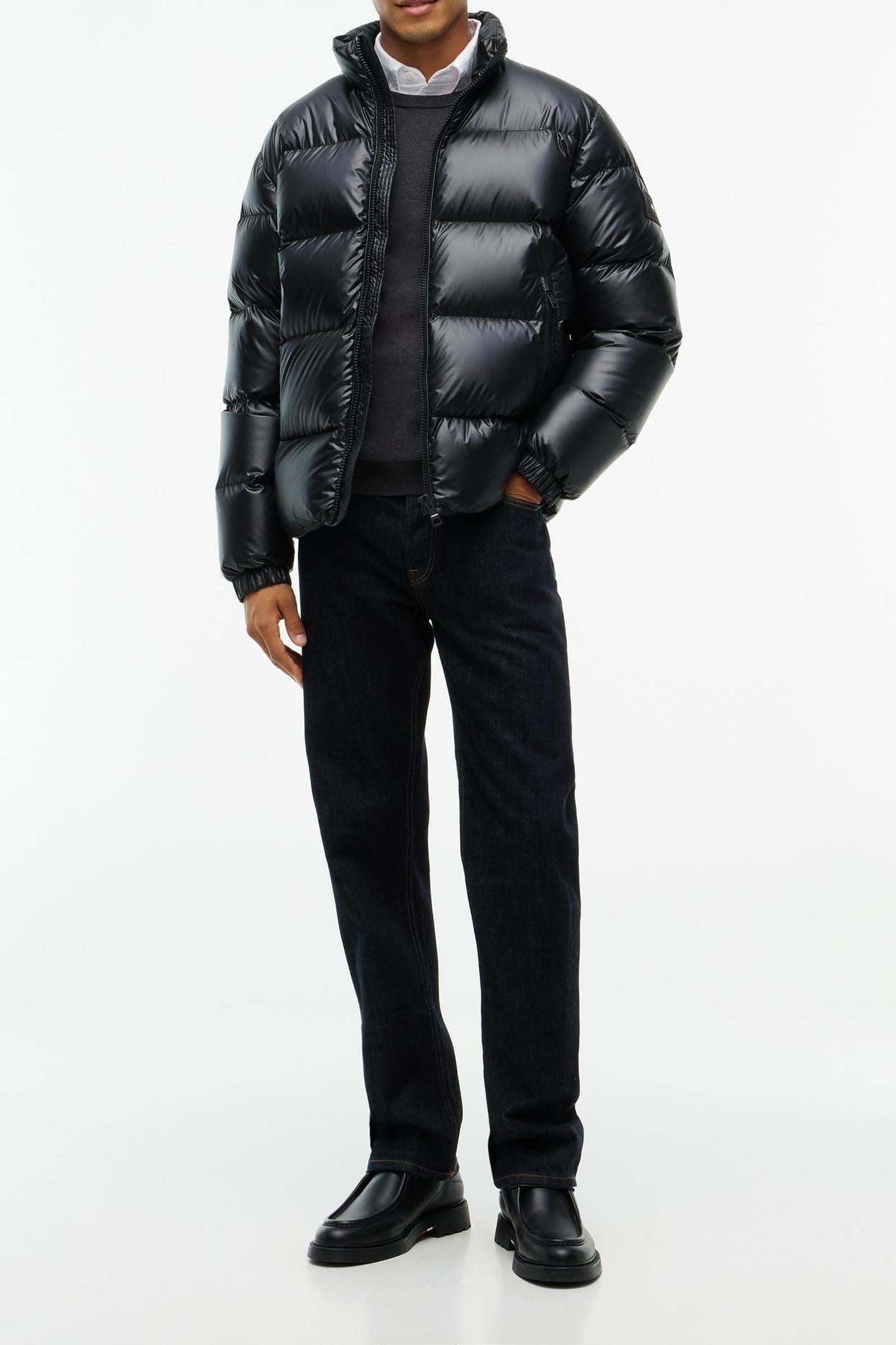 SHINY DOWN STAND PUFFER BLACK 2
