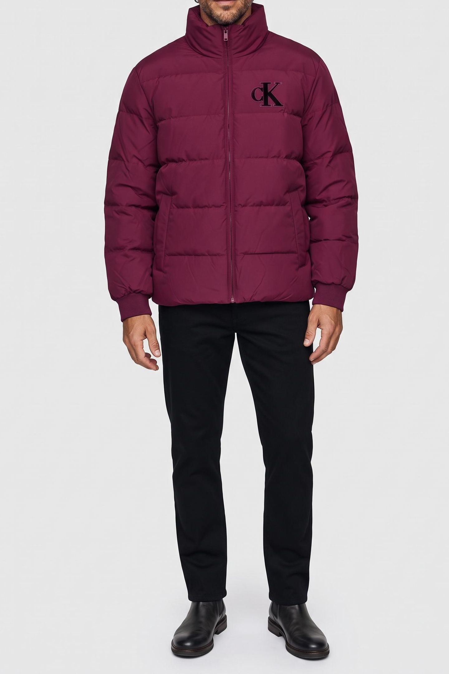 LS CHENILLE STAND COLLAR JACKET BERRY GLAZE 1
