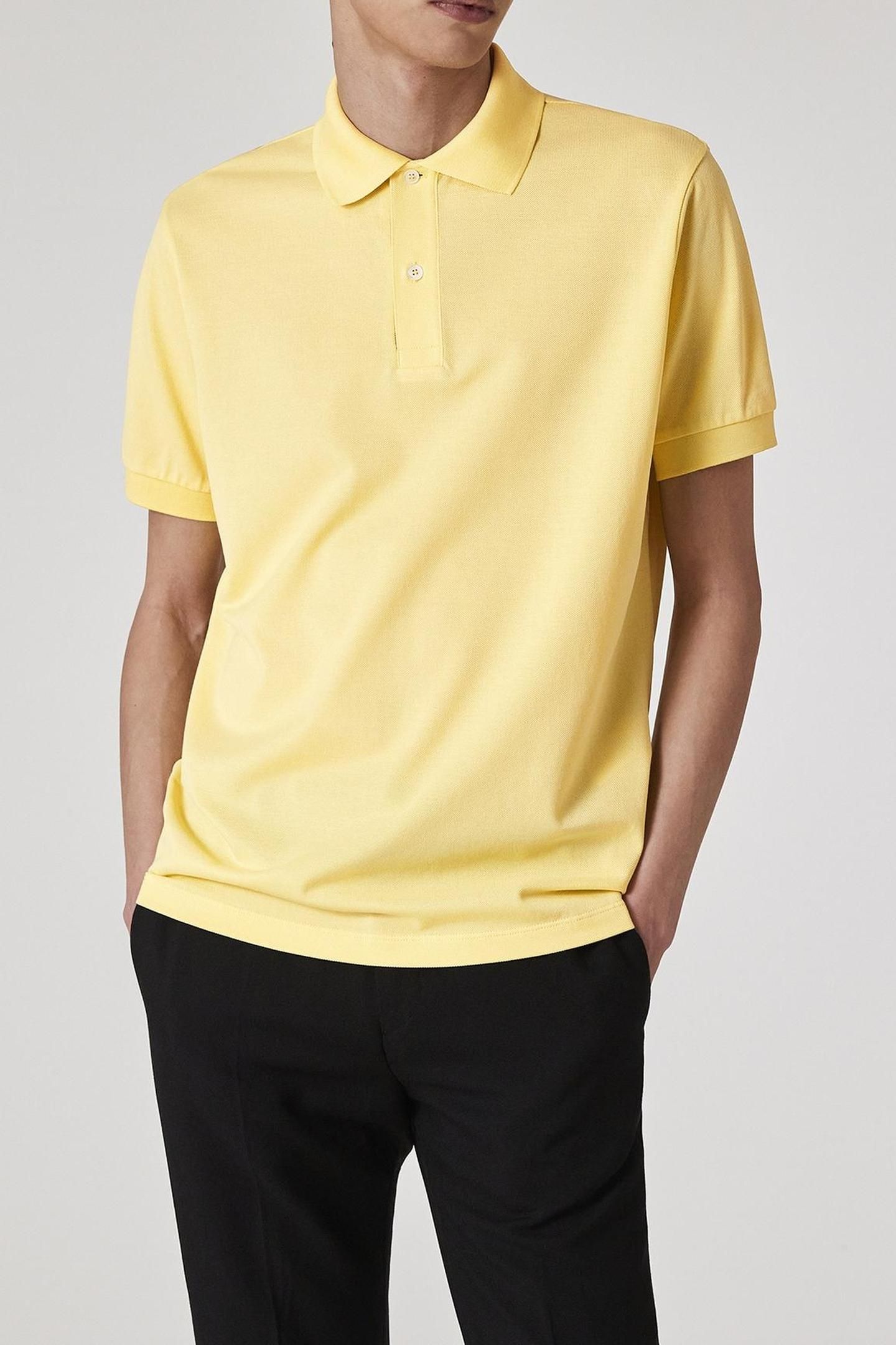 MENS STR PLACKET POLO YELLOW 1