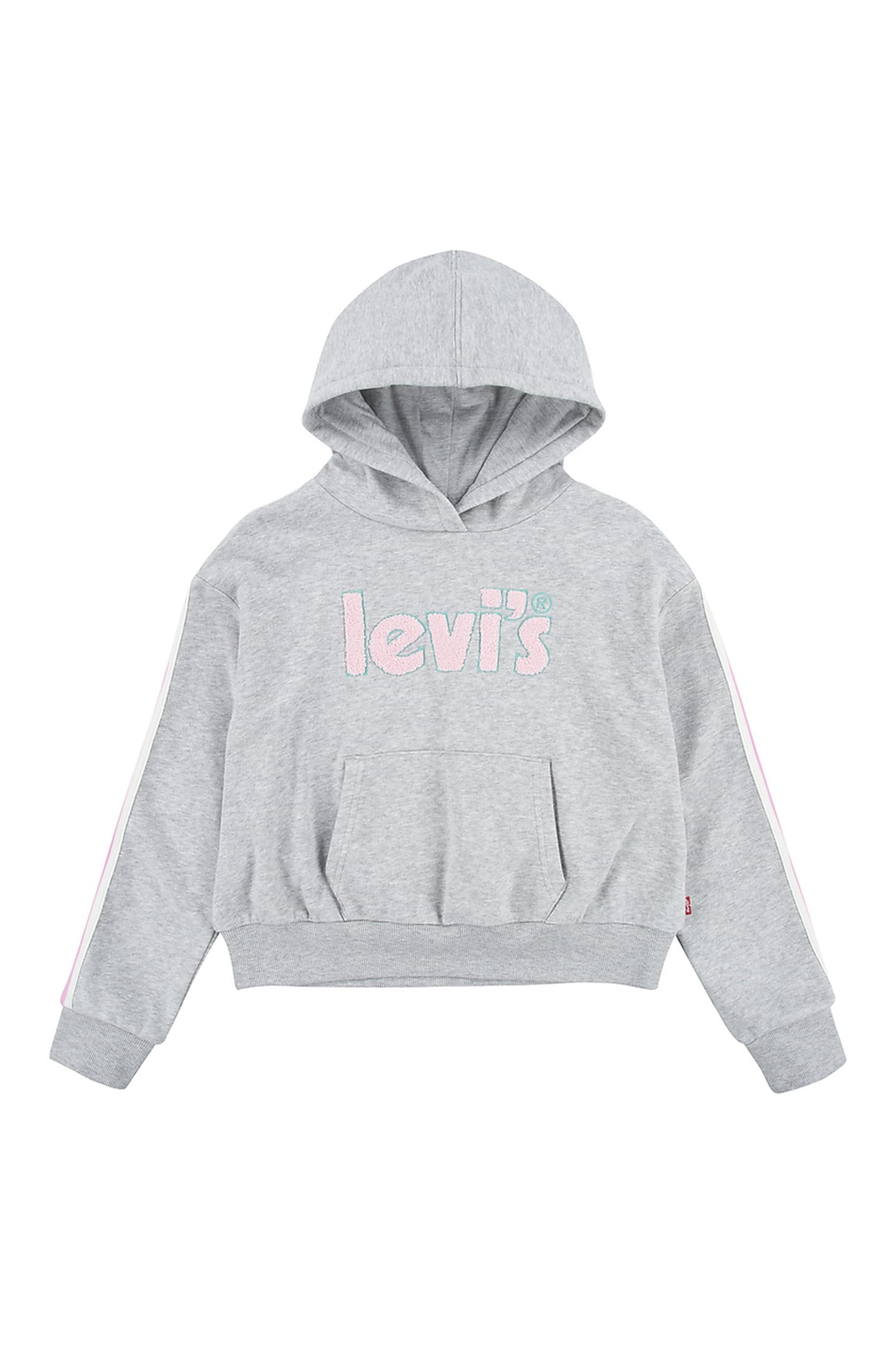 GIRLS PULLOVER HOODIE GRAY HEATHER 1