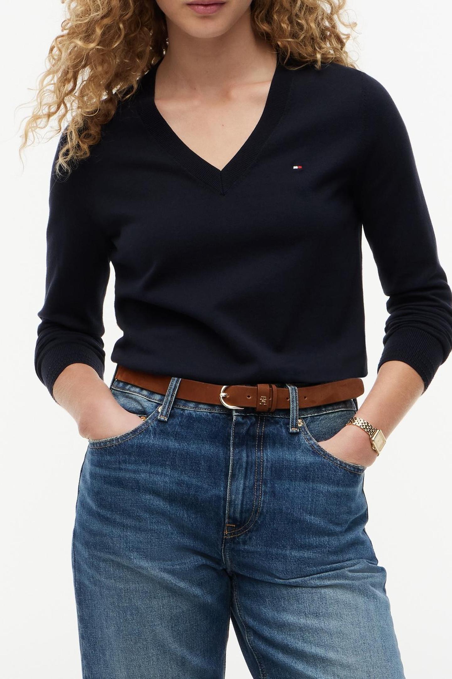 CO JERSEY STITCH V-NECK NAVY BLUE 2