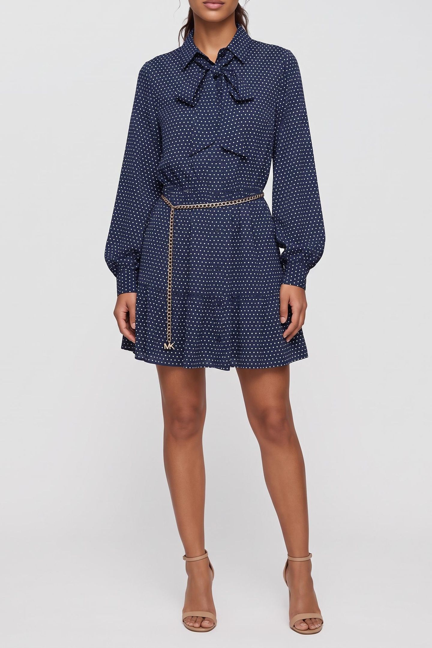 DOT LS MINI DRESS MIDNIGHT BLUE 1