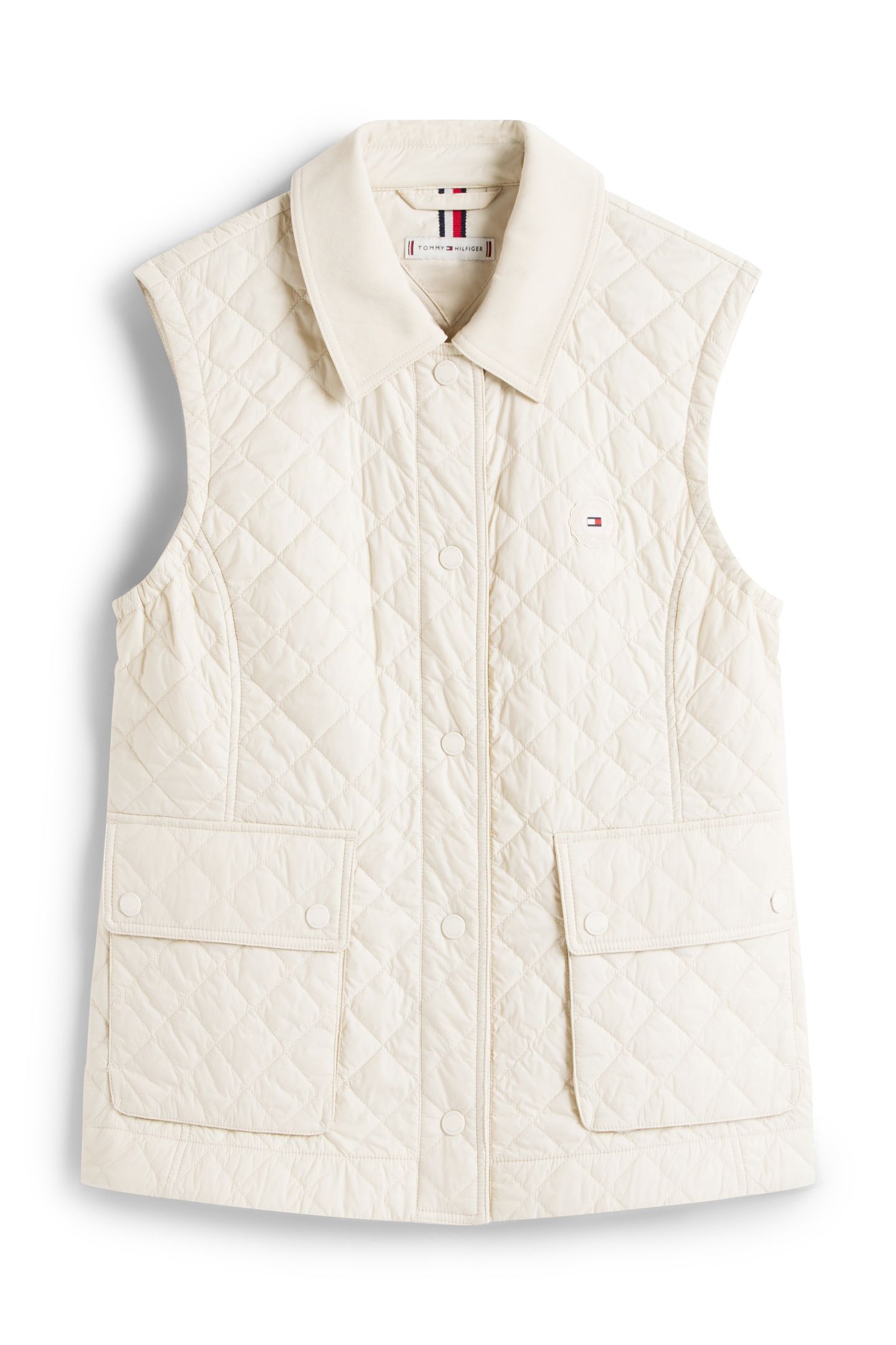 PADDED NYLON SLIM QUILTED VEST NEWSPRINT 3