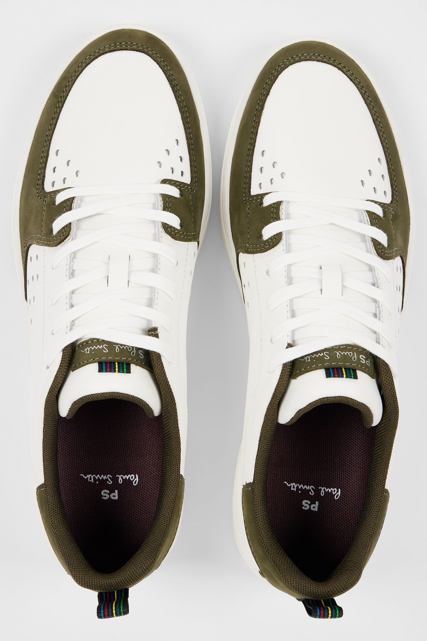 MENS SHOE COSMO WHITE KHAKI BACK PANEL WHITE 8