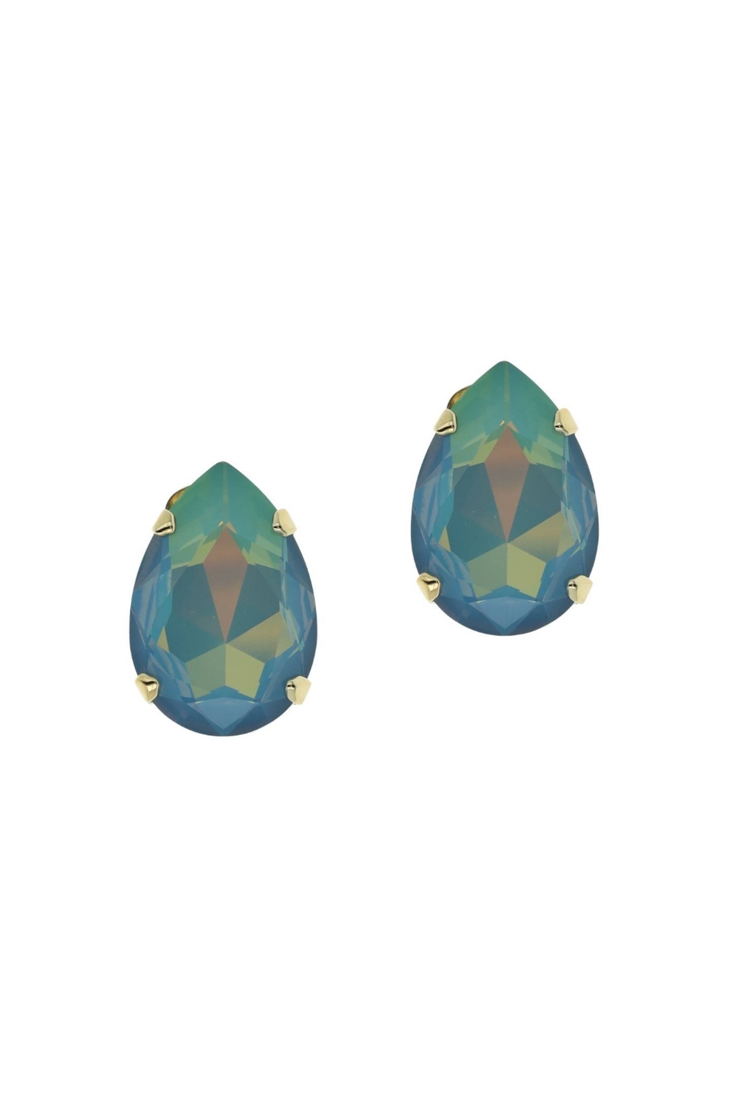 LA REINA EARRINGS WHITE OPAL STAR SHINE BLUE 1