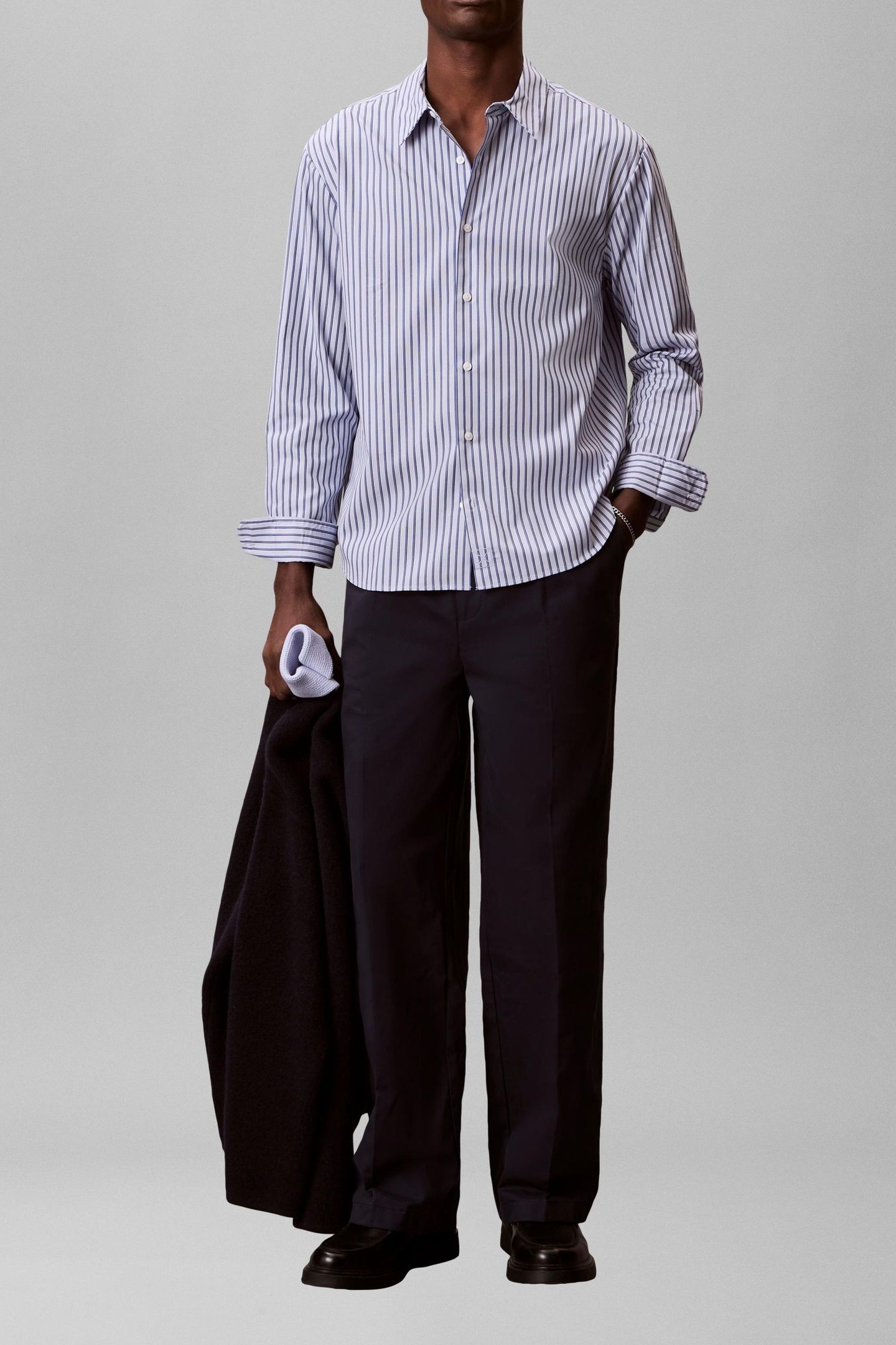 LS THIN DBL STRIPE SHIRT XENON BLUE 5