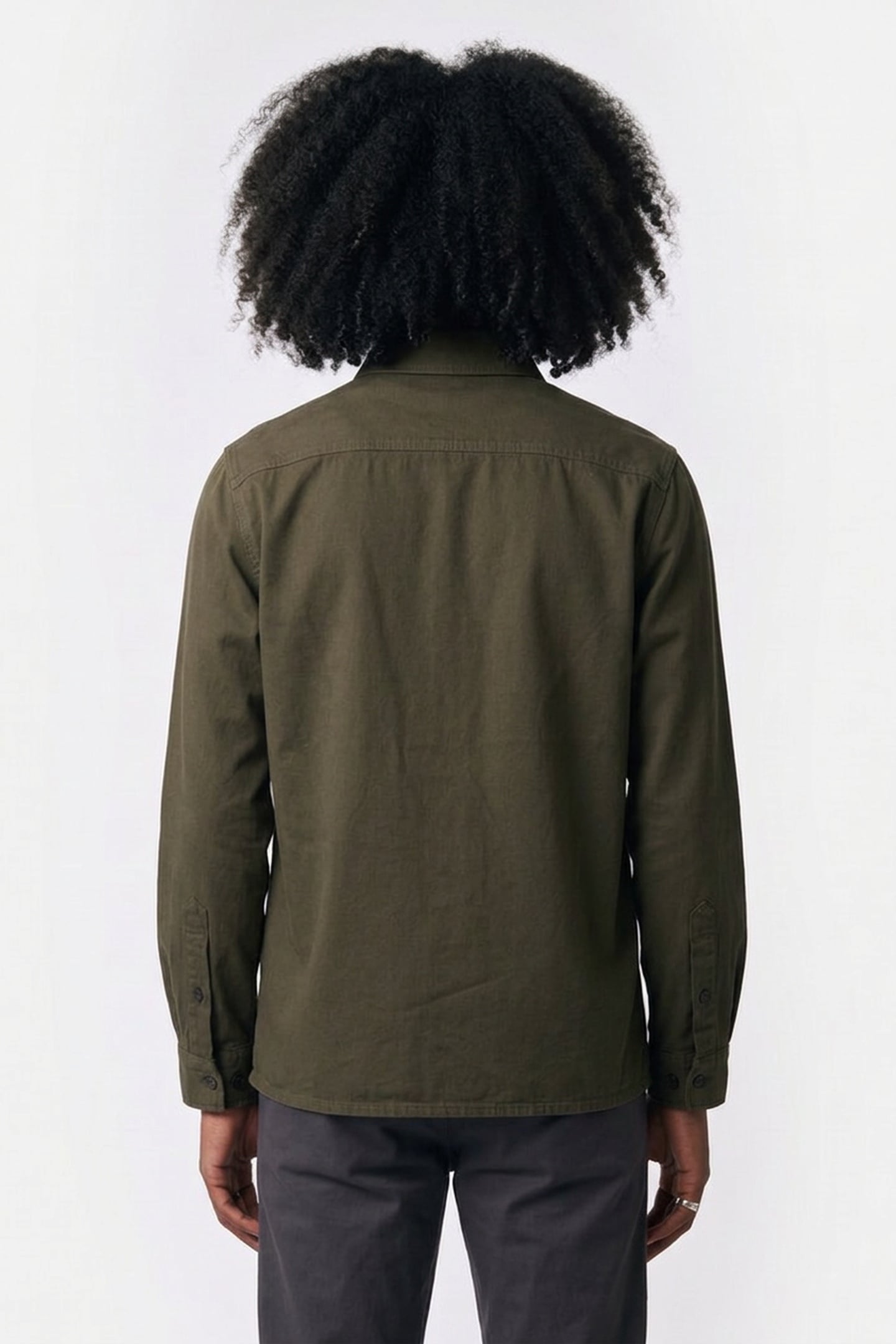 BRYGGE LOOSE TWILL OVERSHIRT KHAKI 2
