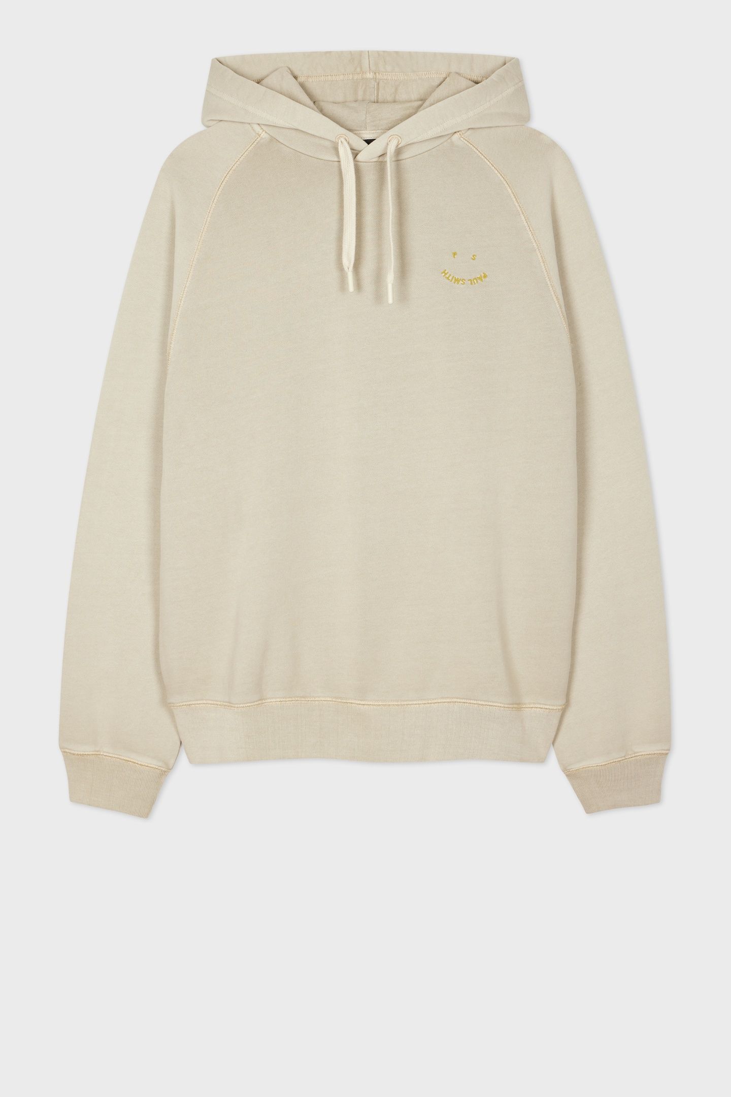 MENS LS HOODIE PS HAPPY EMB MEDIUM BEIGE 1