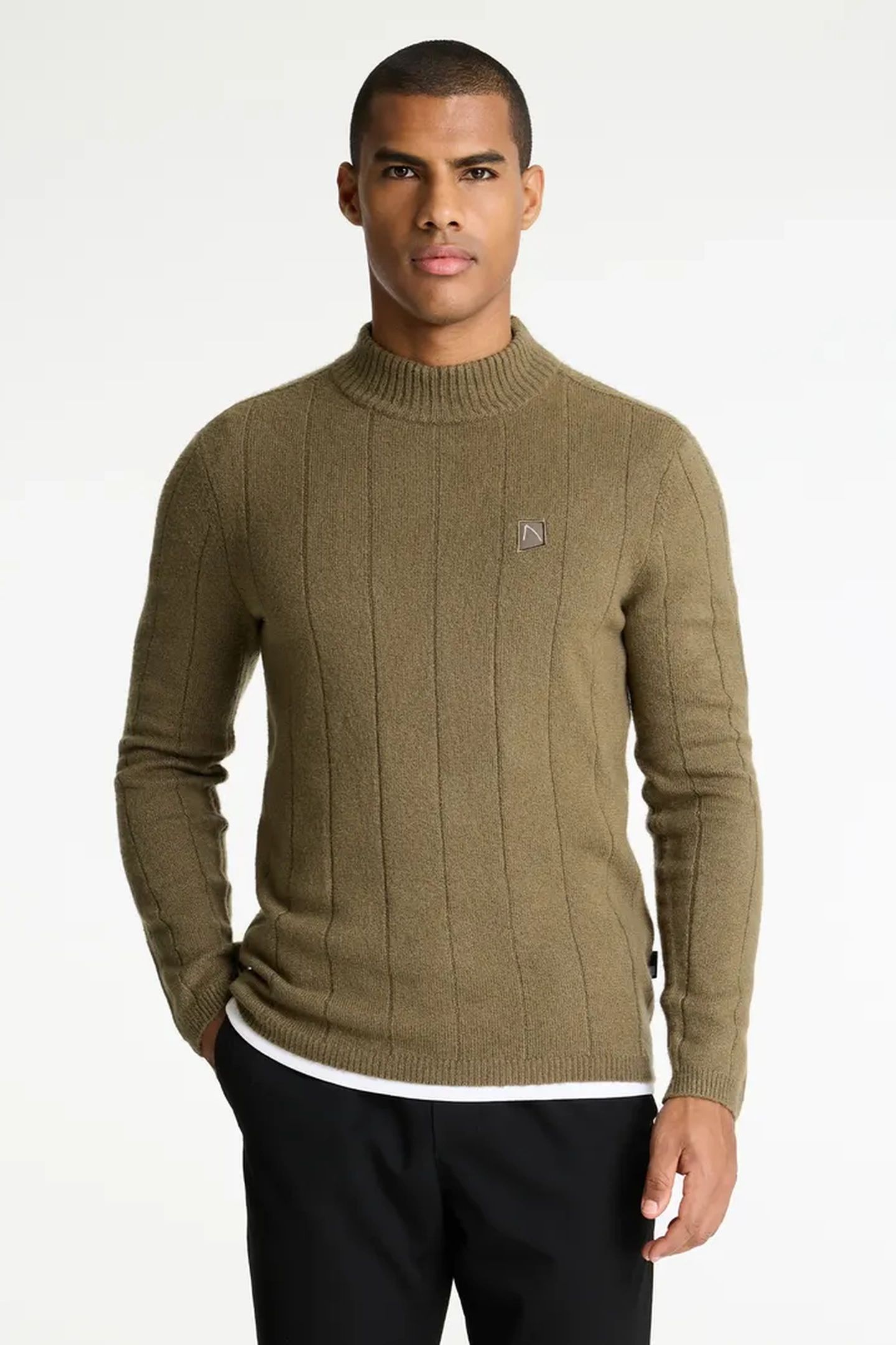 PULLOVER TRACK MOCK STONE GRAY 1