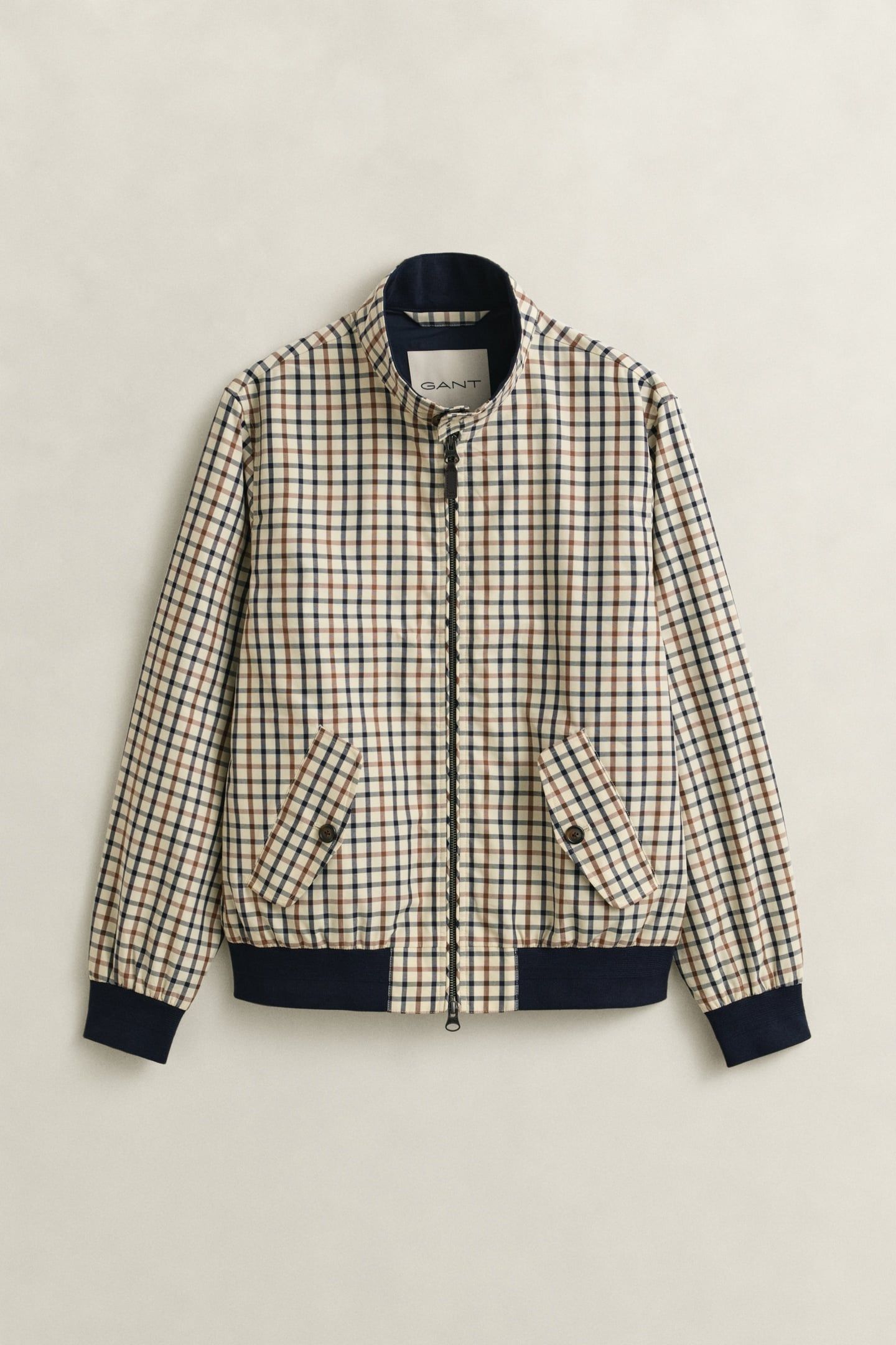 COTTON BLEND HARRINGTON JACKET MAHOGANY BROWN 4