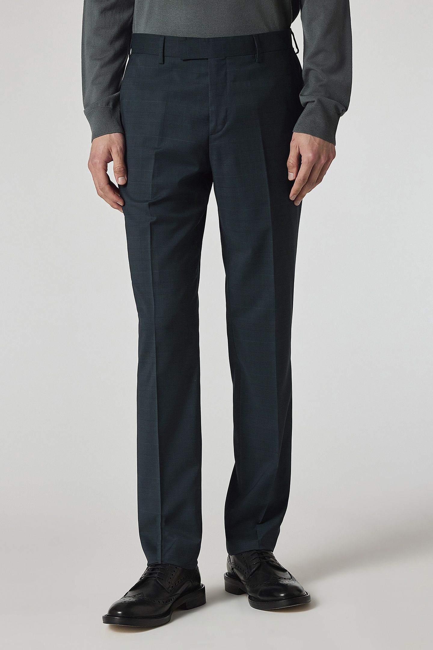 MENS TAILORED FIT 2BTN SUIT PETROL GREEN 1