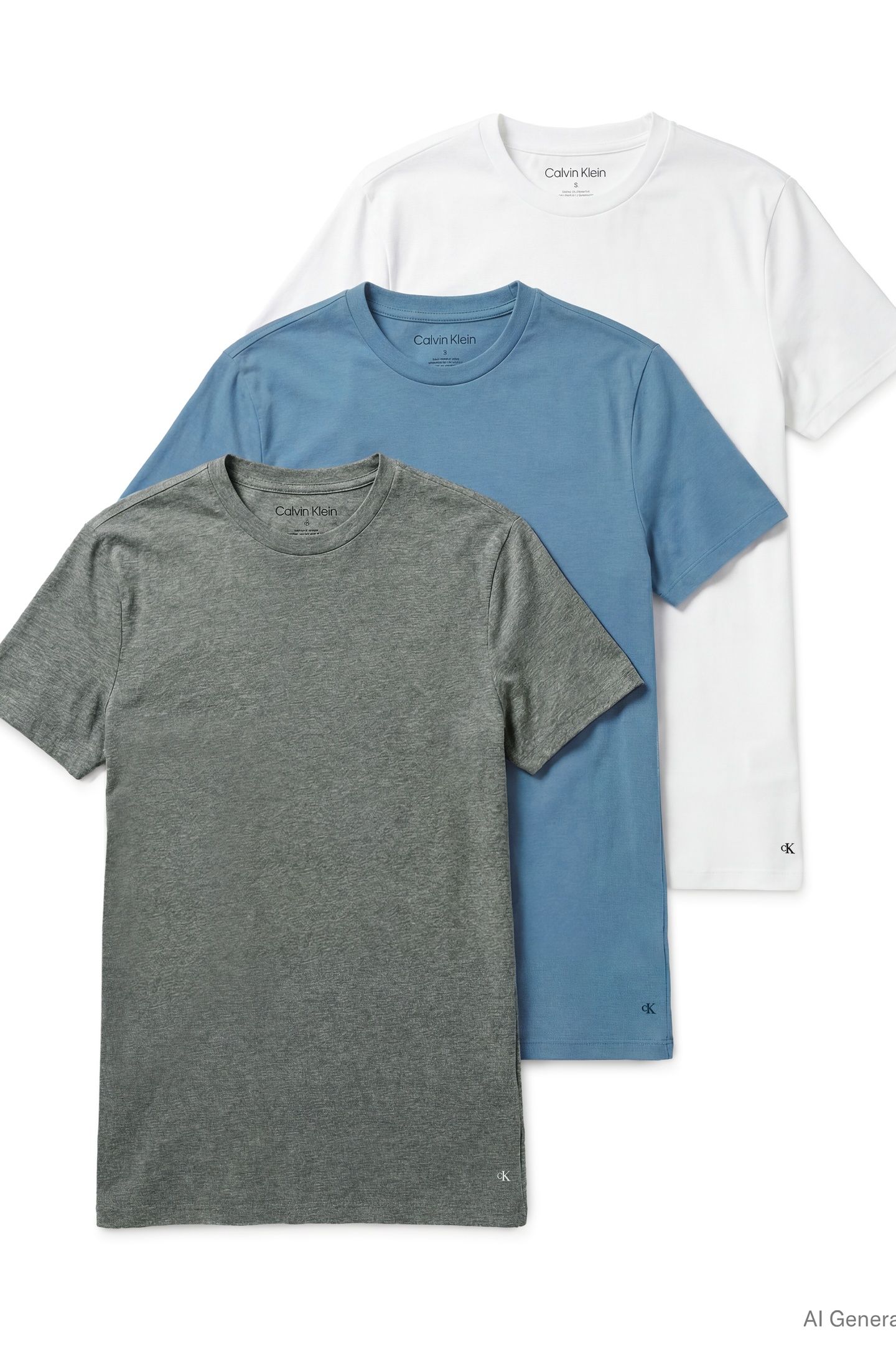 S/S CREW NECK 3-PACK WHITE/GULF BLUE/GREY HEATHER 1
