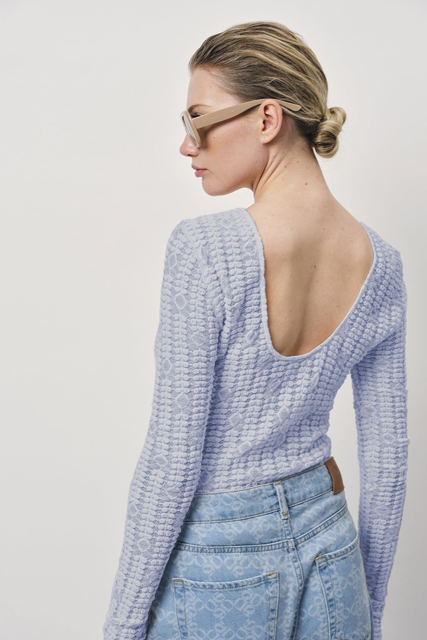 ELLIS LACE BACK DETAIL TOP CRYSTAL BLUE 2