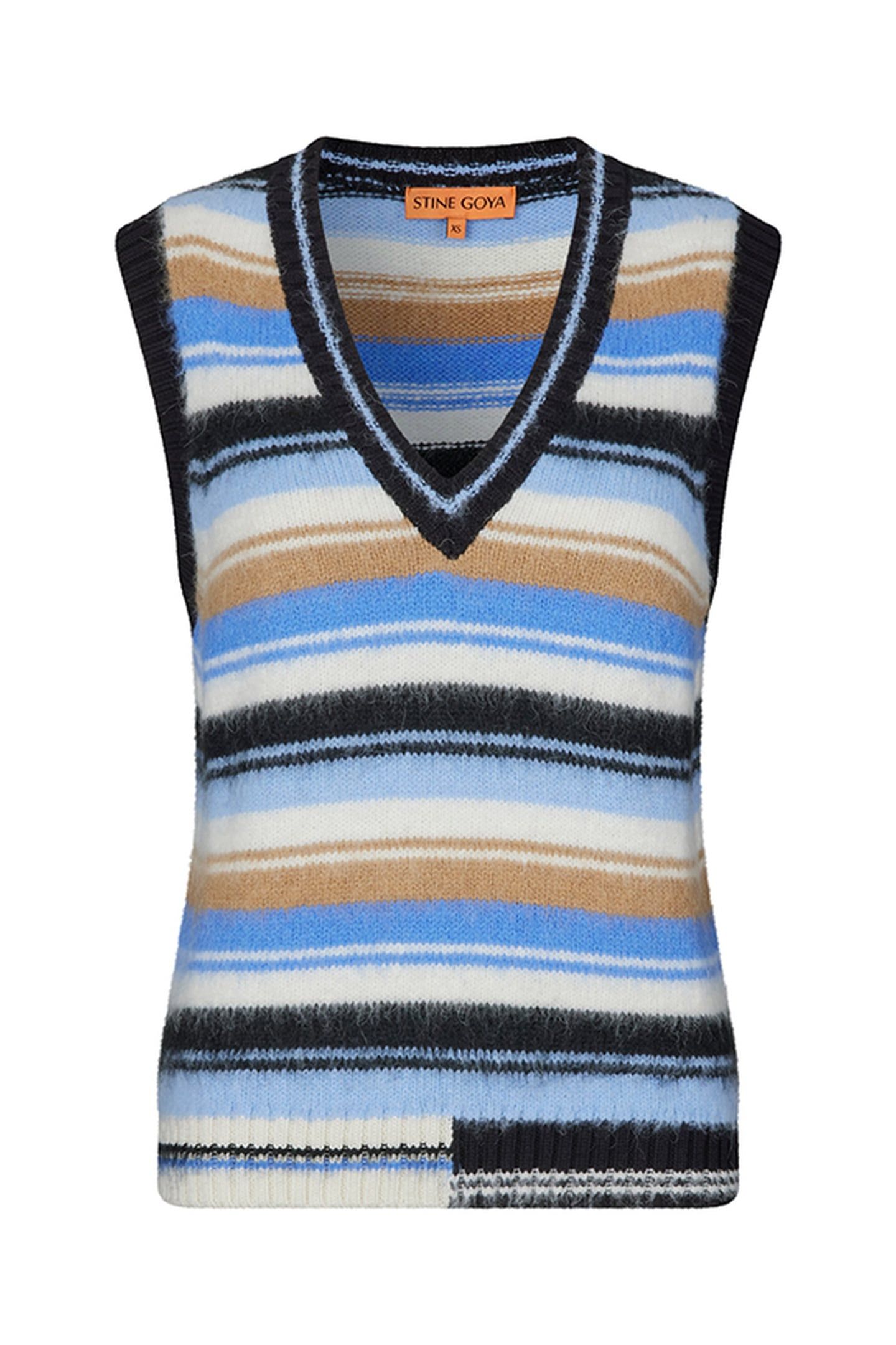 ROBERTA TOP KNITTED SHORT SLEEVE CLASSIC STRIPE 3