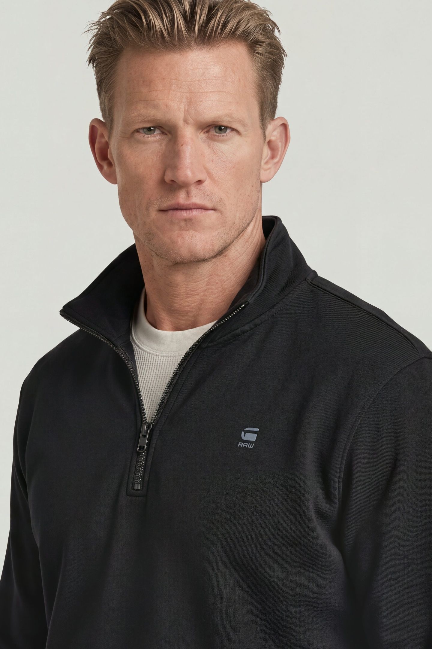 CORE HALF ZIP STAND UP COLLAR SWEAT L/S BLACK 5