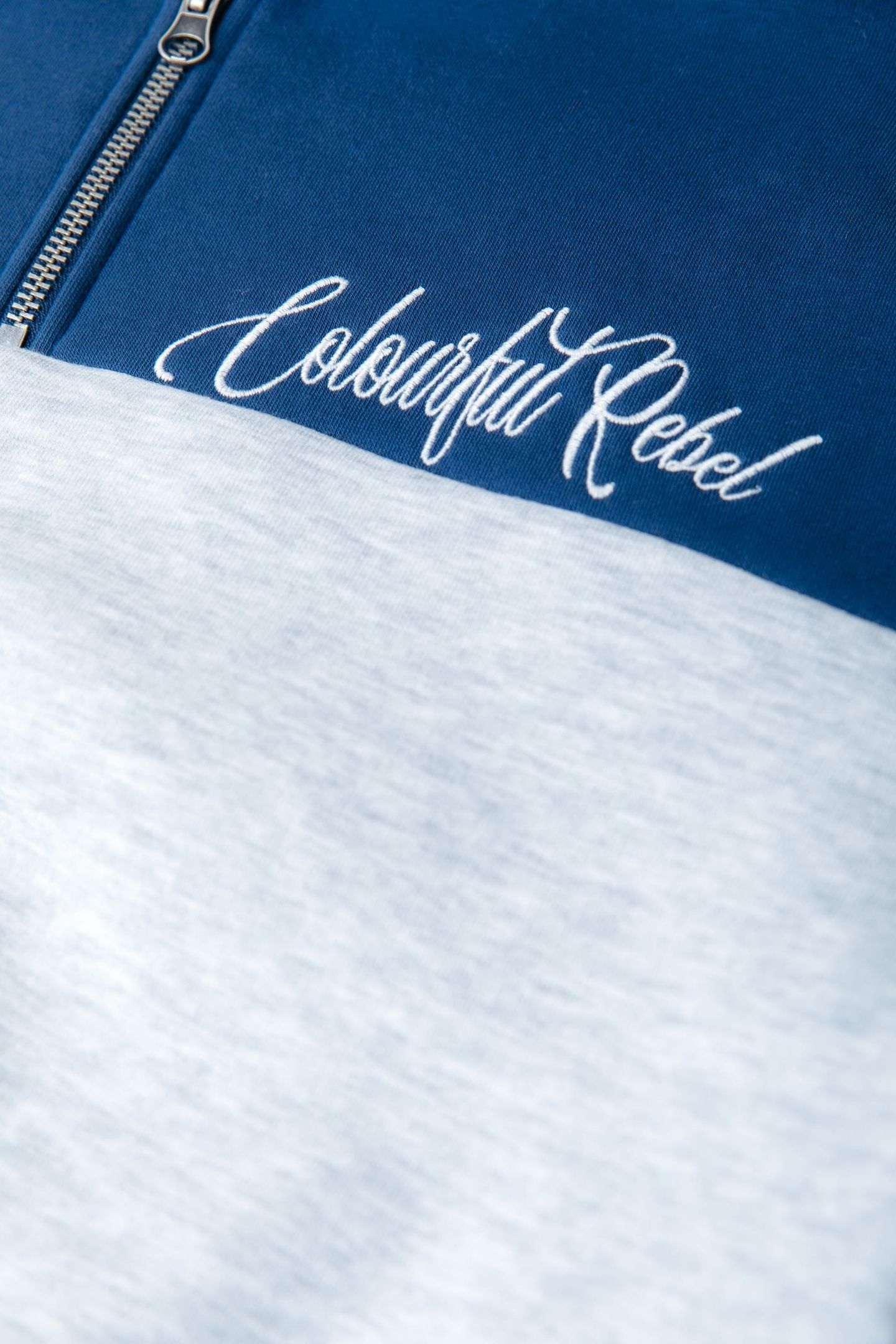 COLOURBLOCK ZIP SWEAT DEEP COBALT 4