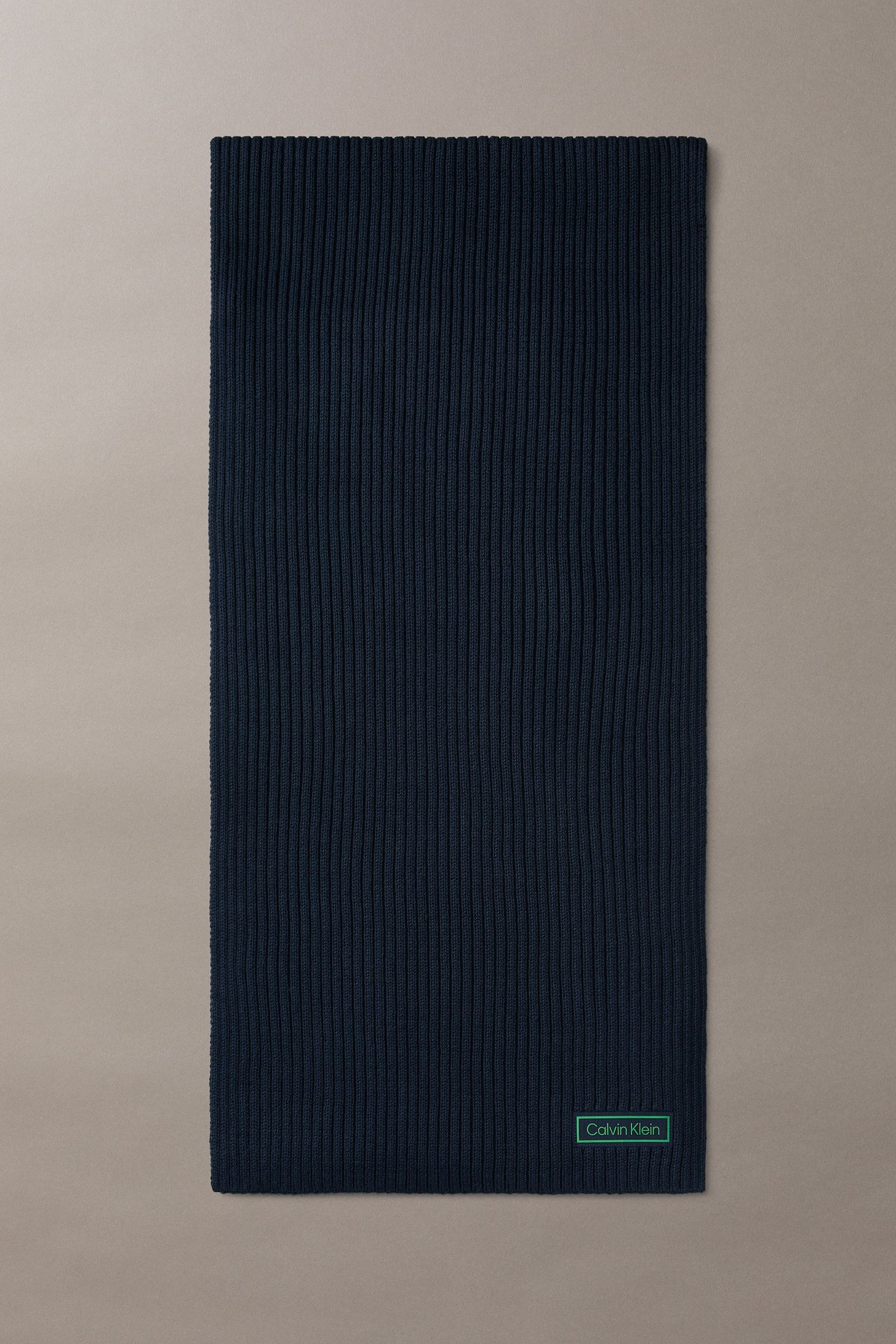 PATCH CHUNKY RIB COTTON SCARF BLACK 2