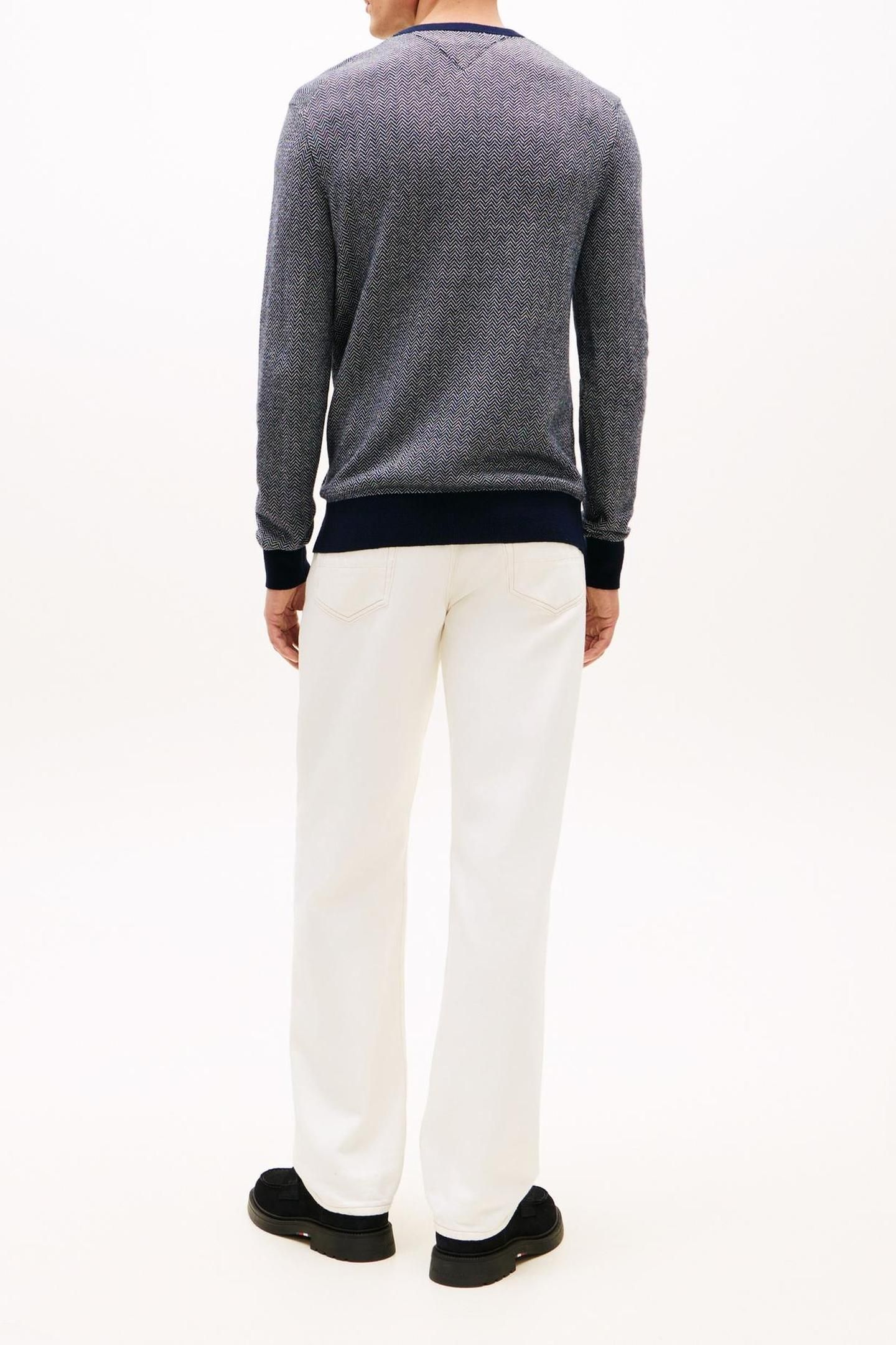 PIMA COTTON CASHMERE HERRINGBONE DESERT SKY/IVORY PETAL 3