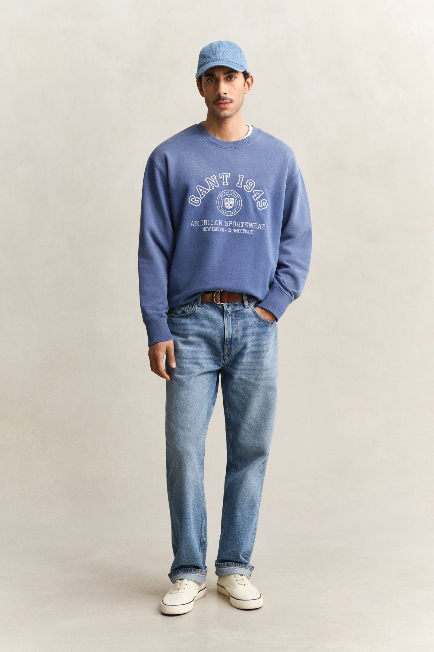 SPRAY GRAPHIC C-NECK VINTAGE BLUE 3