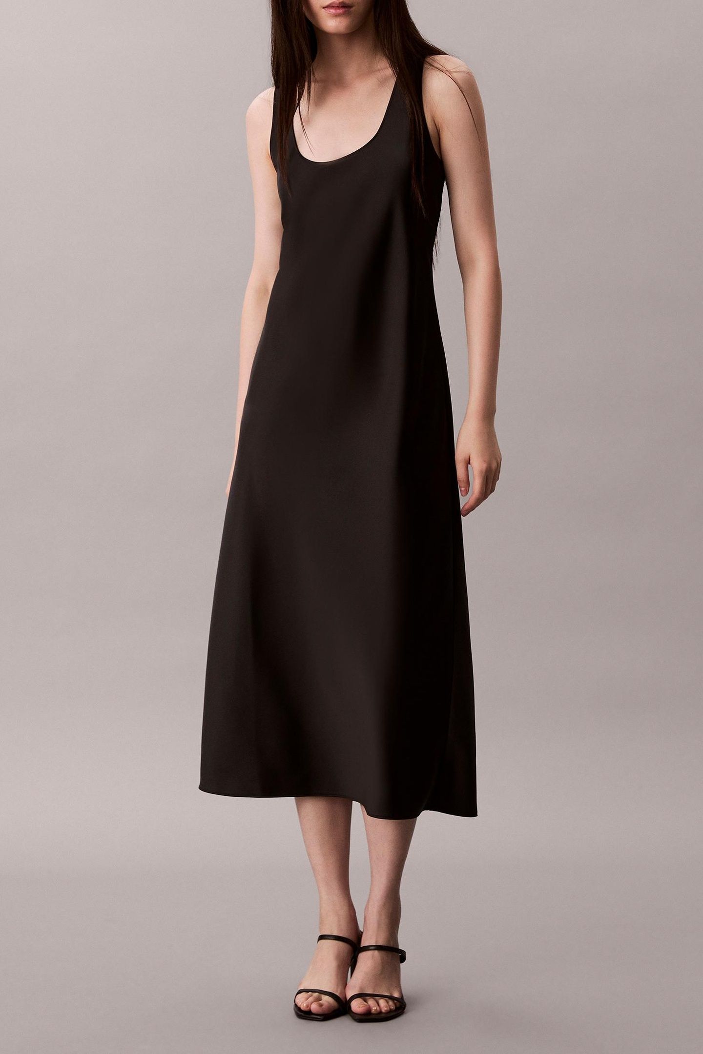 MATTE SHINE SATIN DRESS BLACK 4