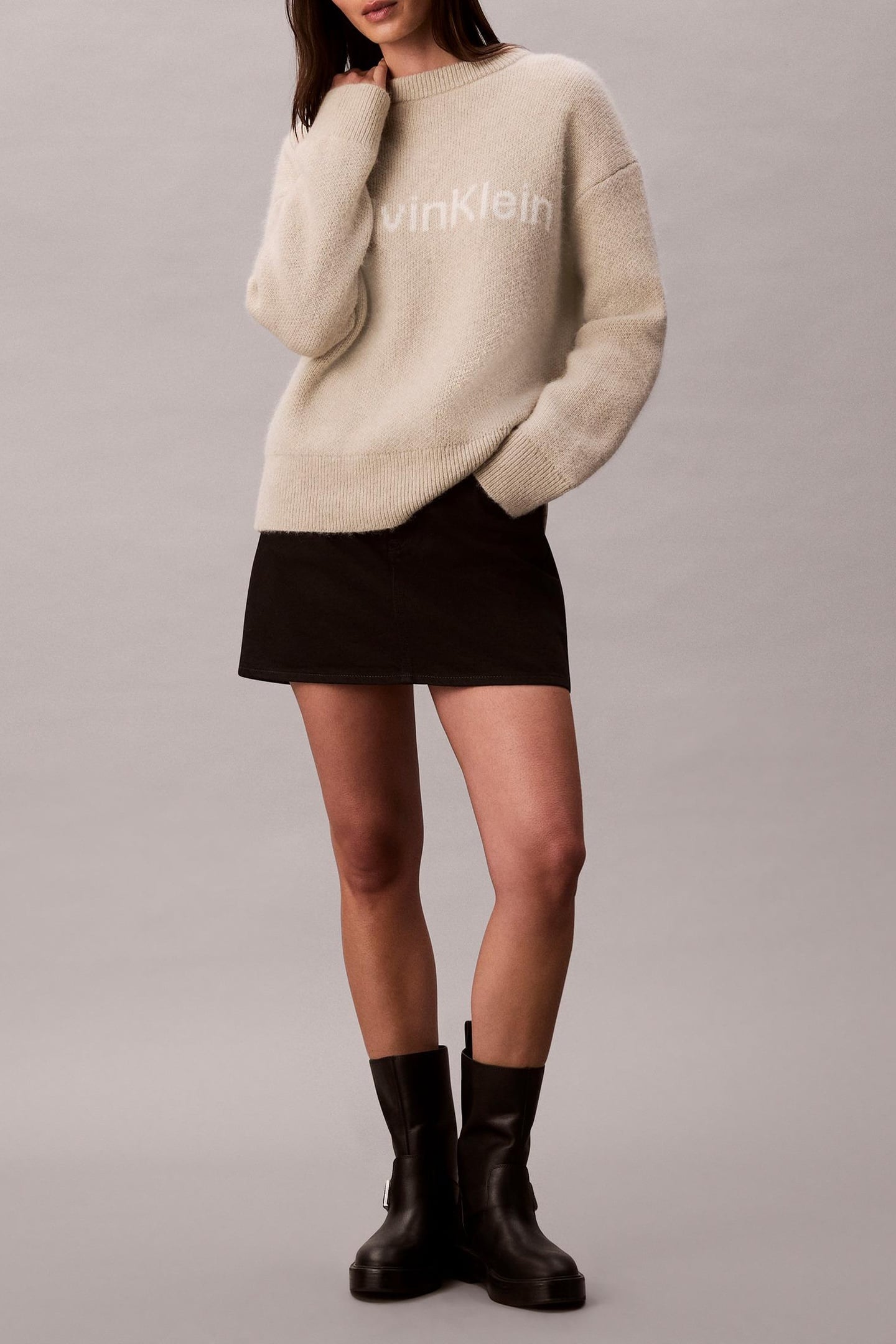 ALPACA LOGO SWEATER PELICAN 3