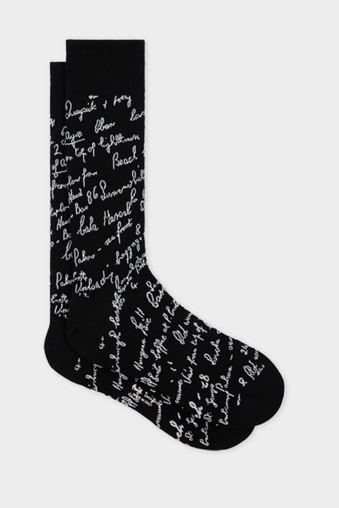 MEN SOCK HANDWRITING BLACK 3