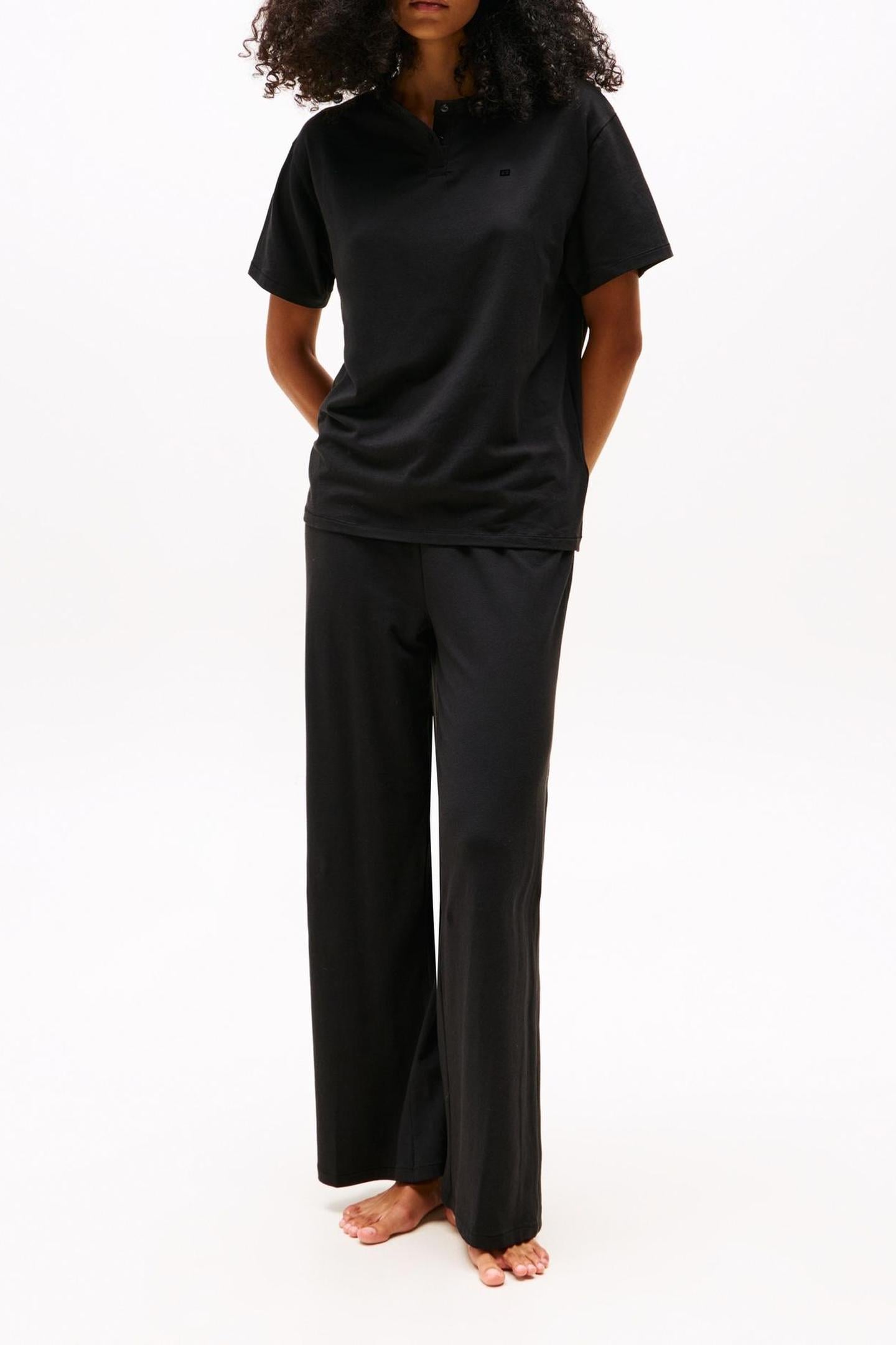 SS MODAL HENLEY T-SHIRT BLACK 1