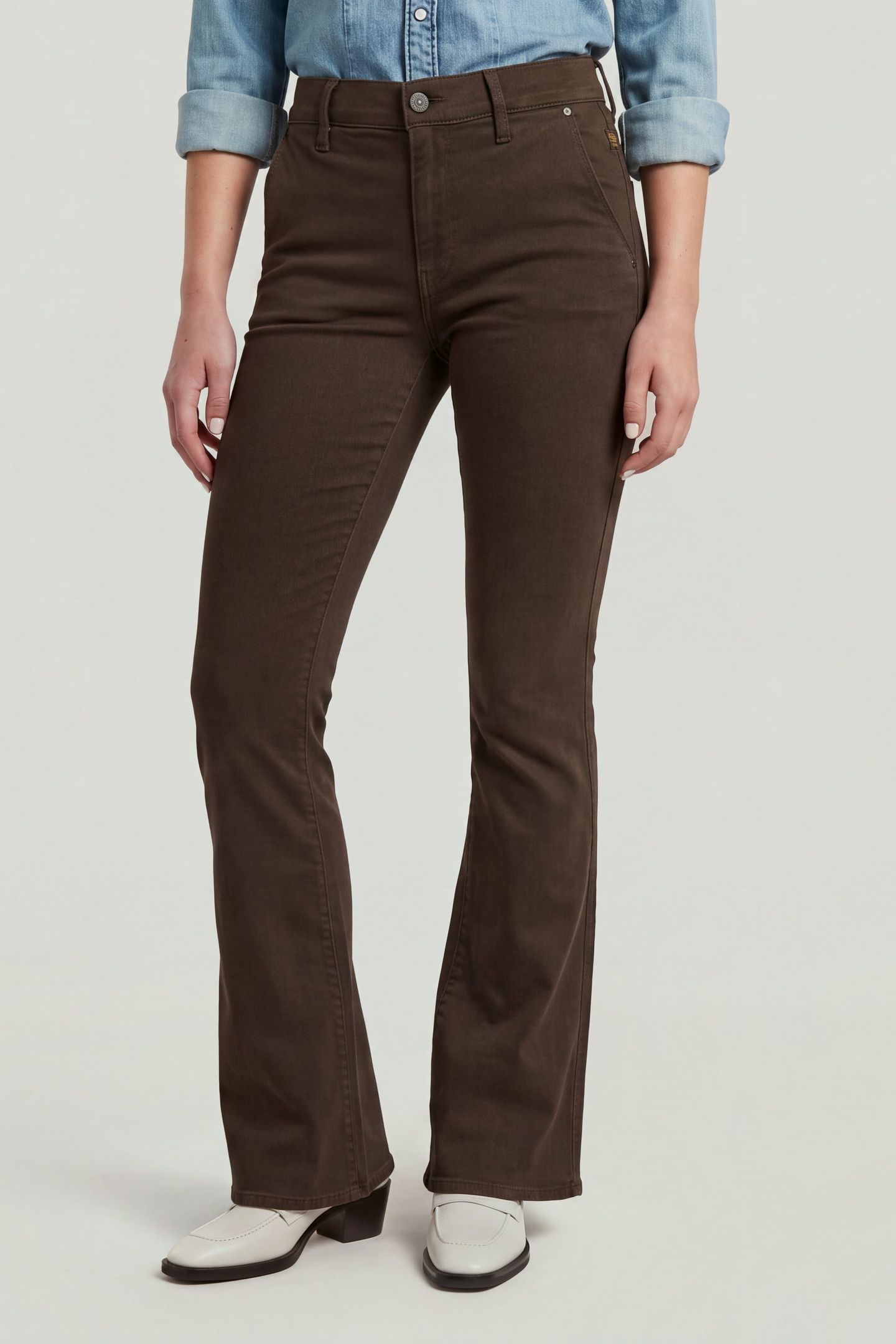 3301 FLARE CHINO BROWN 1