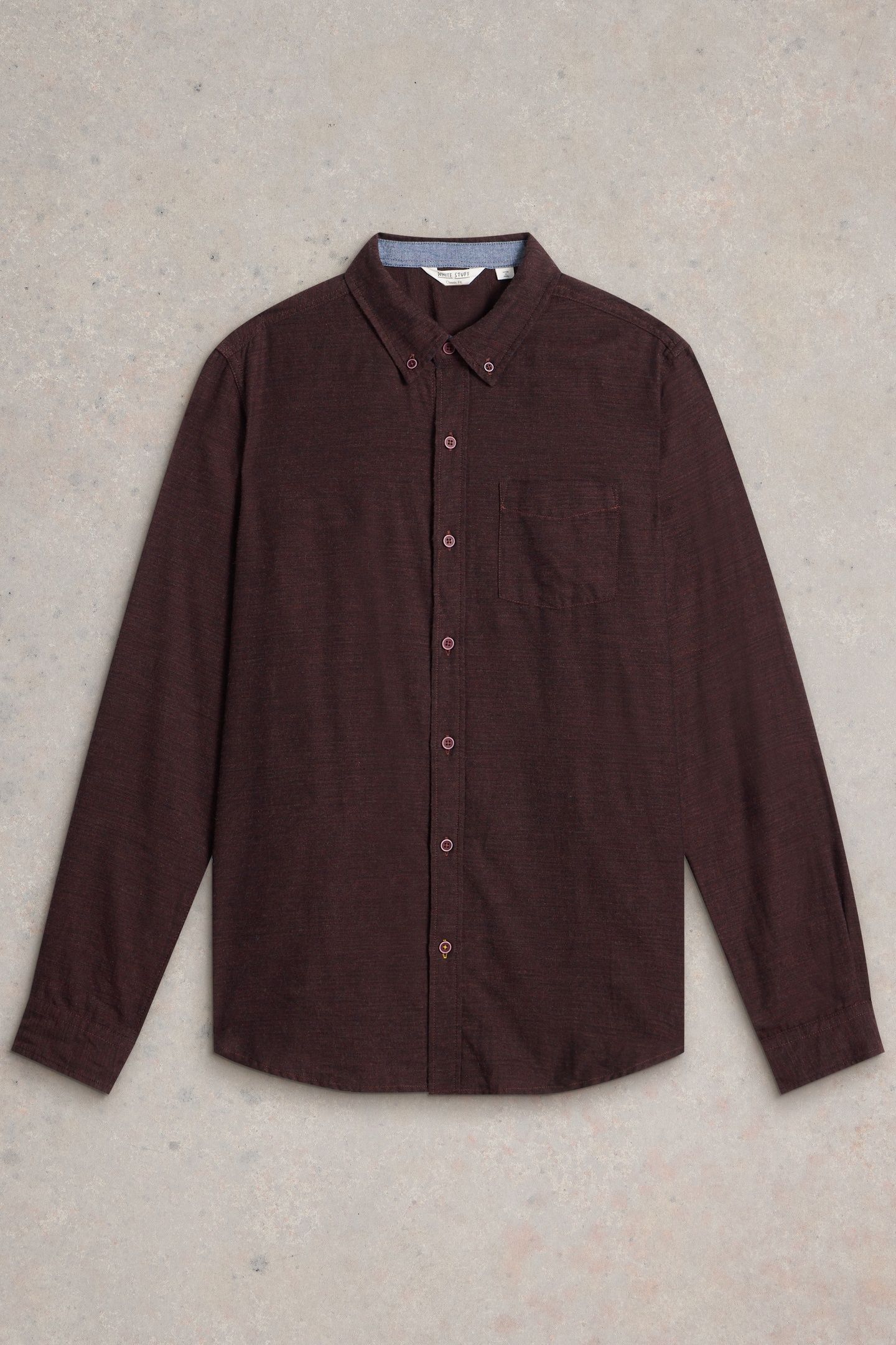TEXTURED SLUB LS SHIRT DARK PLUM 4
