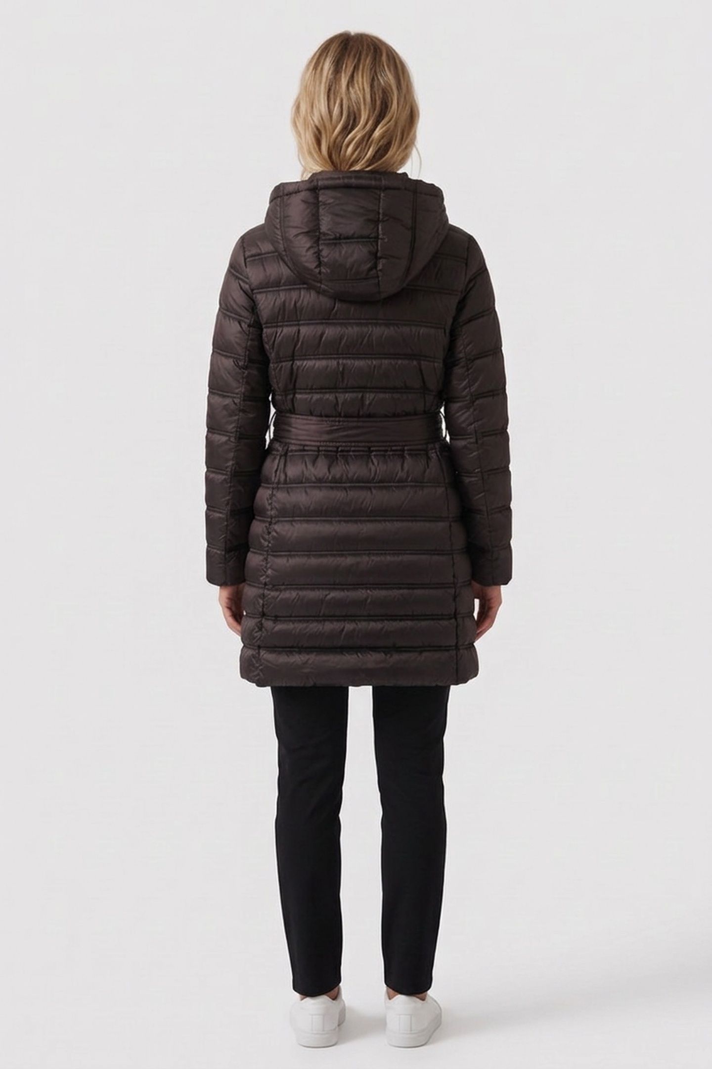 BELTED LONGLINE PACKABLE CHOCOLATE 2