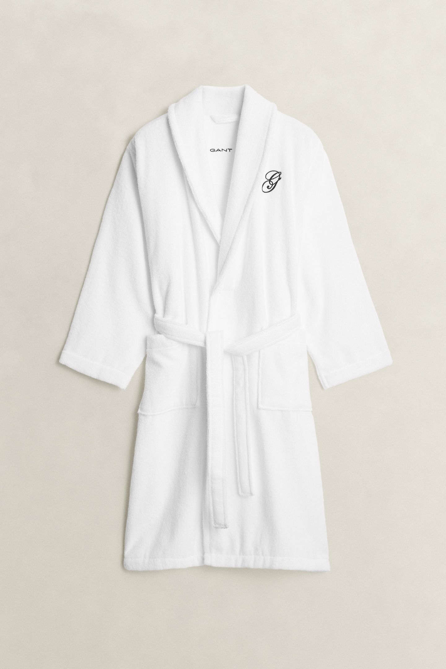 UNISEX EMBROIDERY ROBE WHITE 1
