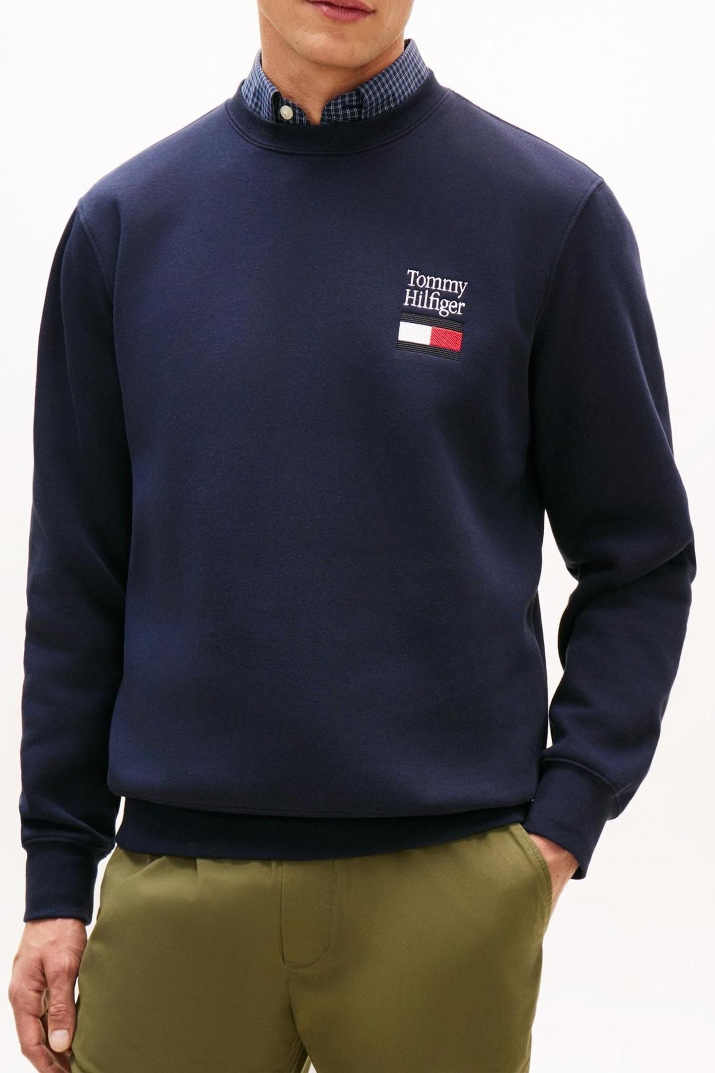 TOMMY EMBRO FLAG SWEATSHIRT DESERT SKY 1