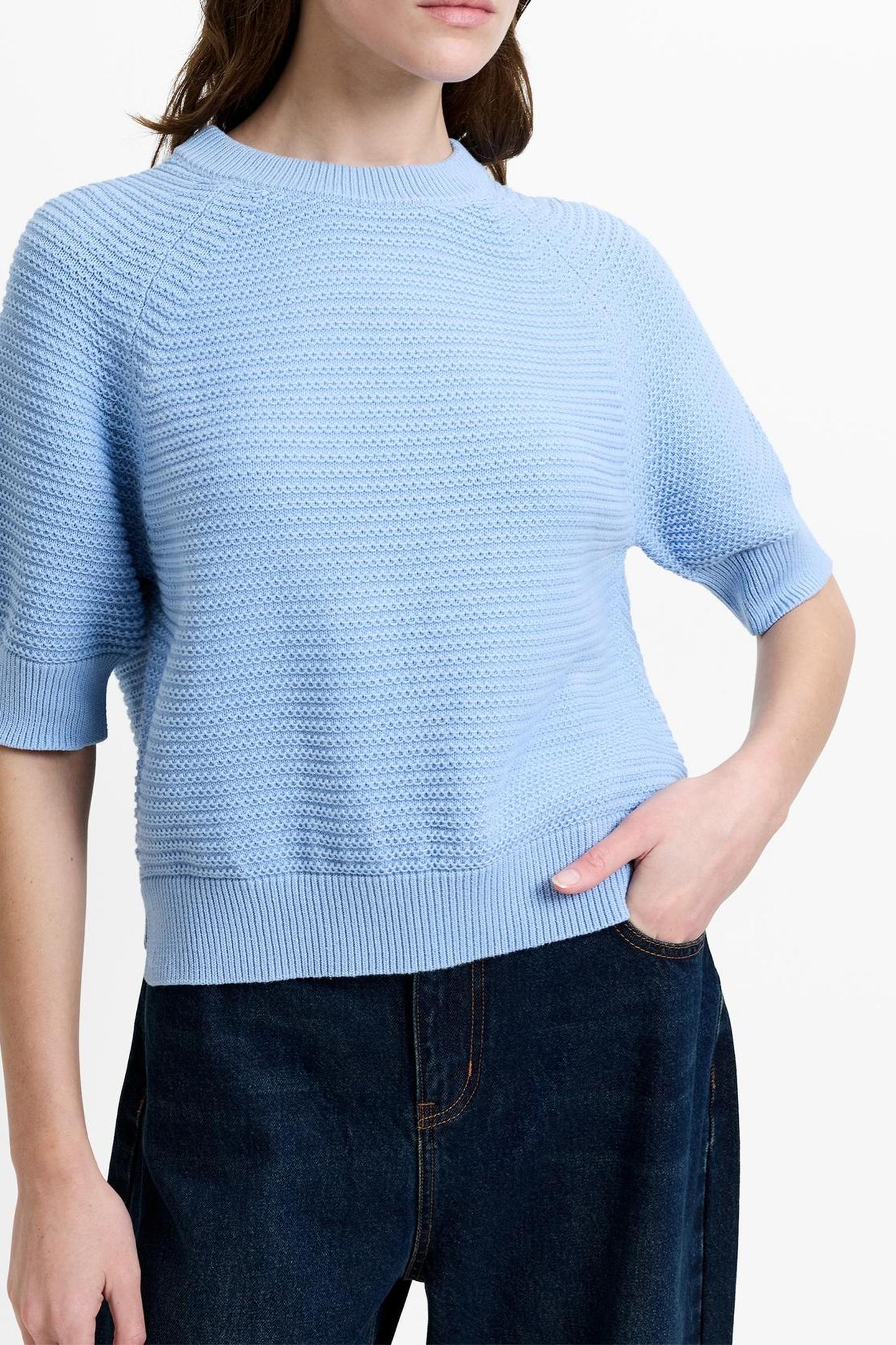 LILY MOZART SS HIGH NECK KNIT PRETTY BLUE 2