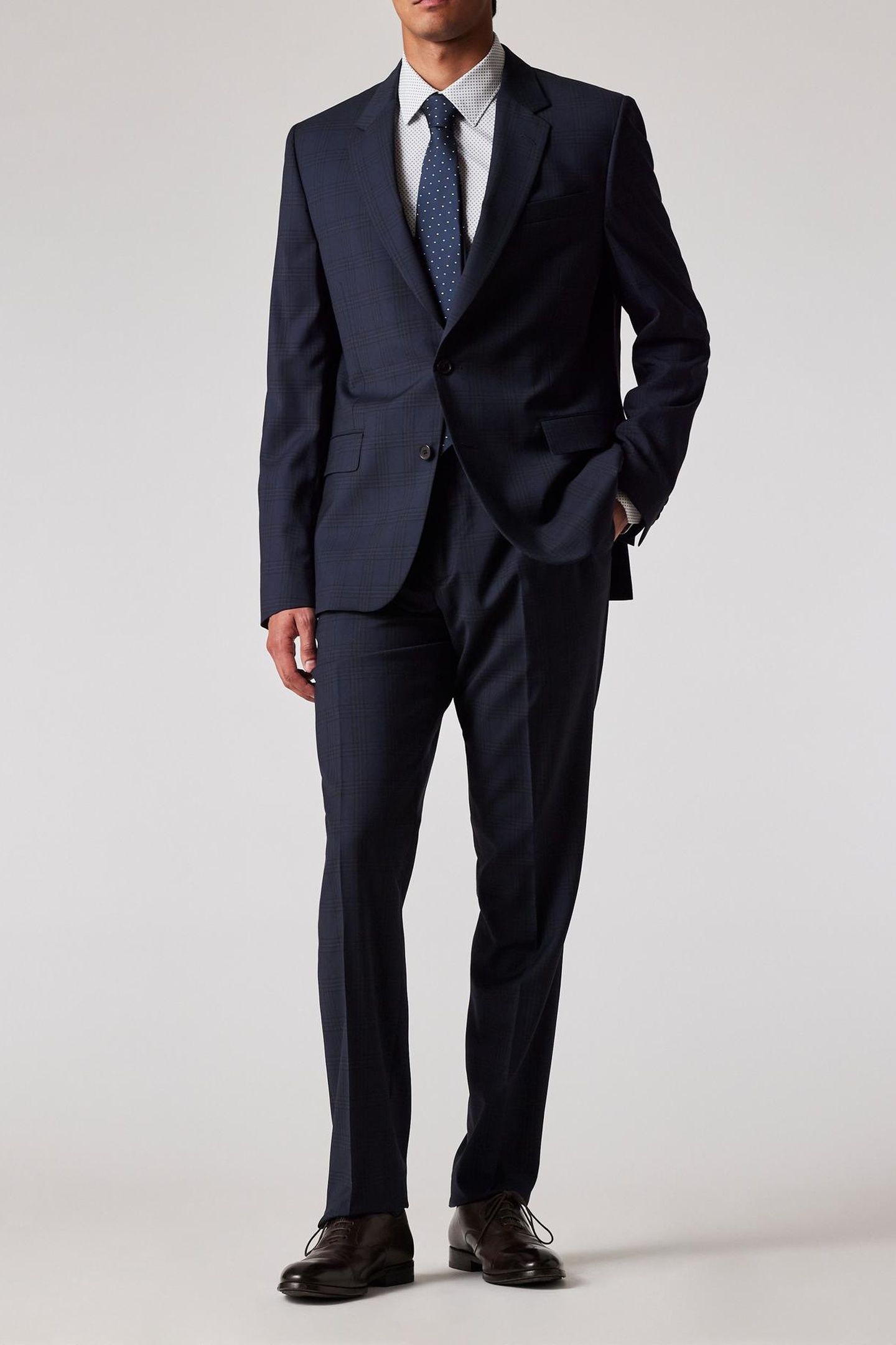 MENS TAILORED FIT 2BTN SUIT VERY DARK NAVY 2