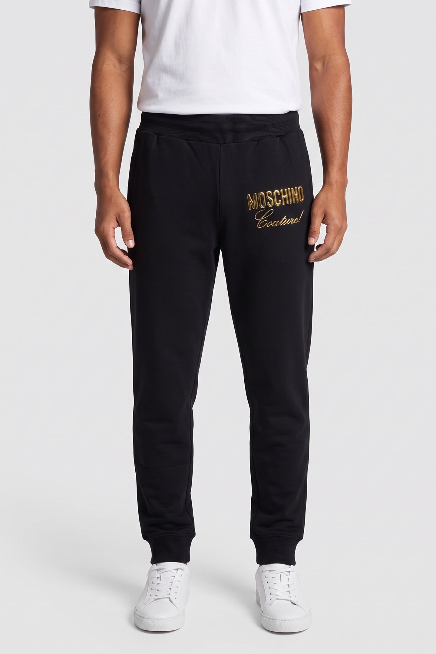 MOSCHINO COUTURE ORGANIC FLEECE JOGGING BLACK 1
