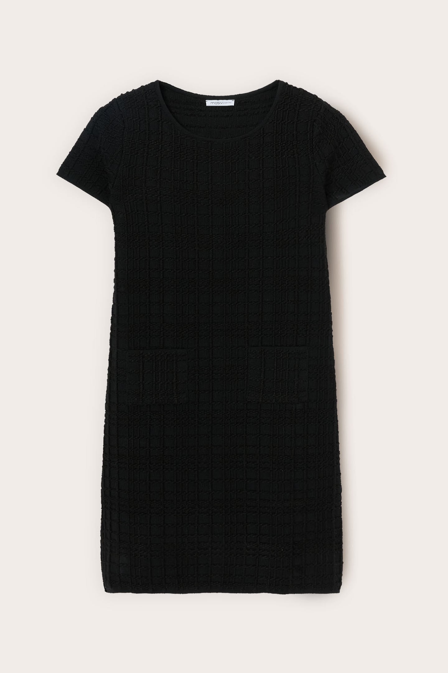 KNITTED WOOL BLEND SHEATH DRESS BLACK 4