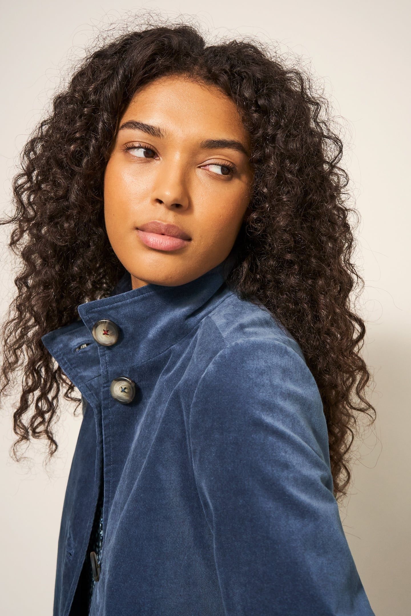 KARLA VELVET COAT DUSTY BLUE 6