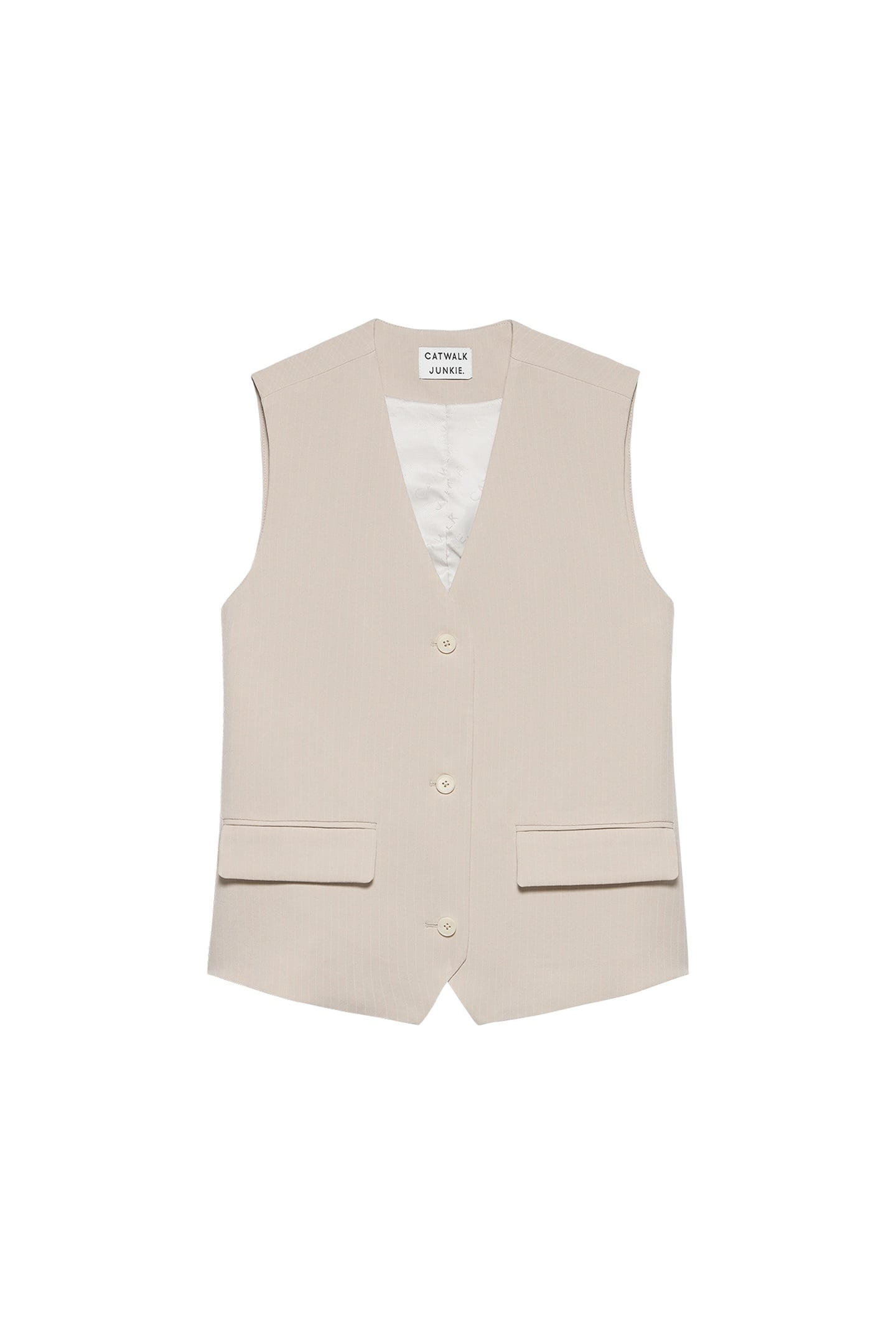 PINSTRIPE WAISTCOAT SANDSHELL 3