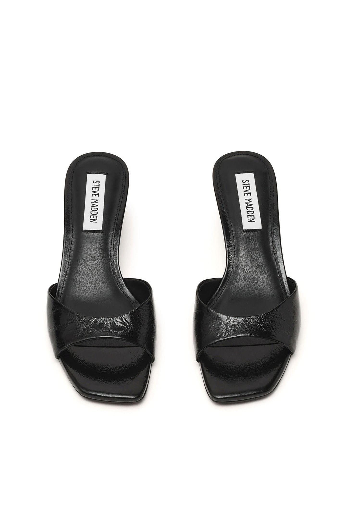 HINTS MULES BLACK CRINKLE LEATHER 5