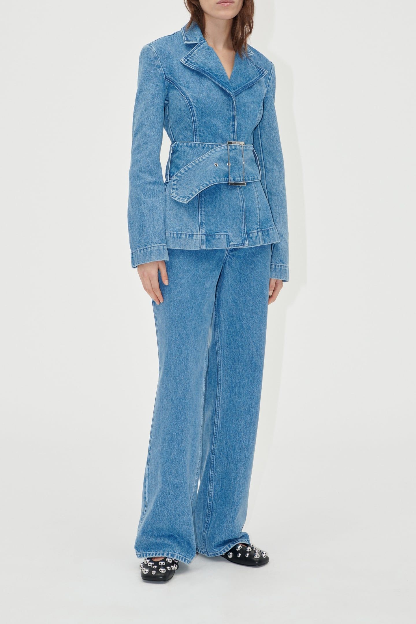STRAIGHT LEG LONG PANTS DENIM BLUE 2